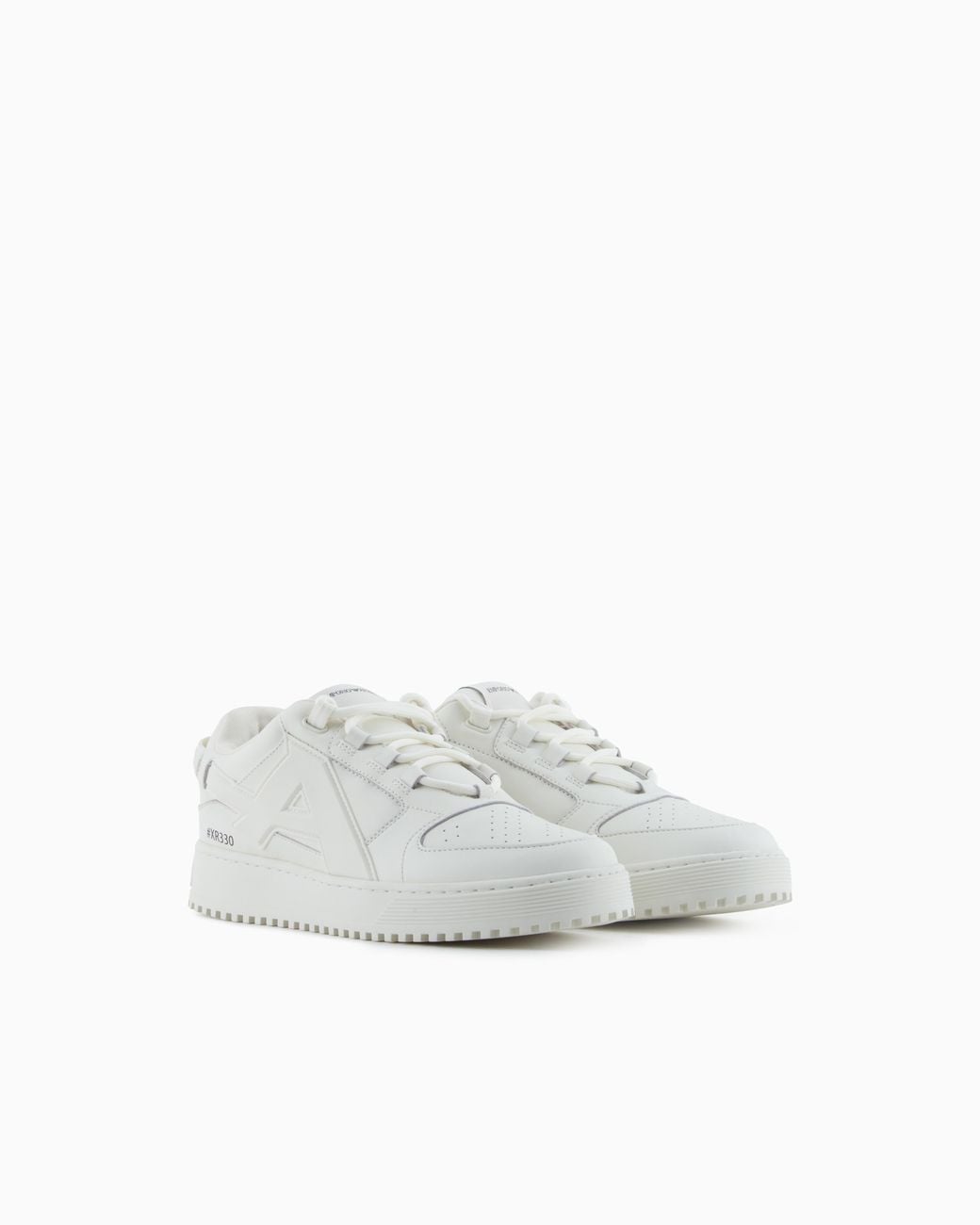 Emporio Armani White Leather Sneakers With Oversized Ea Patch for men