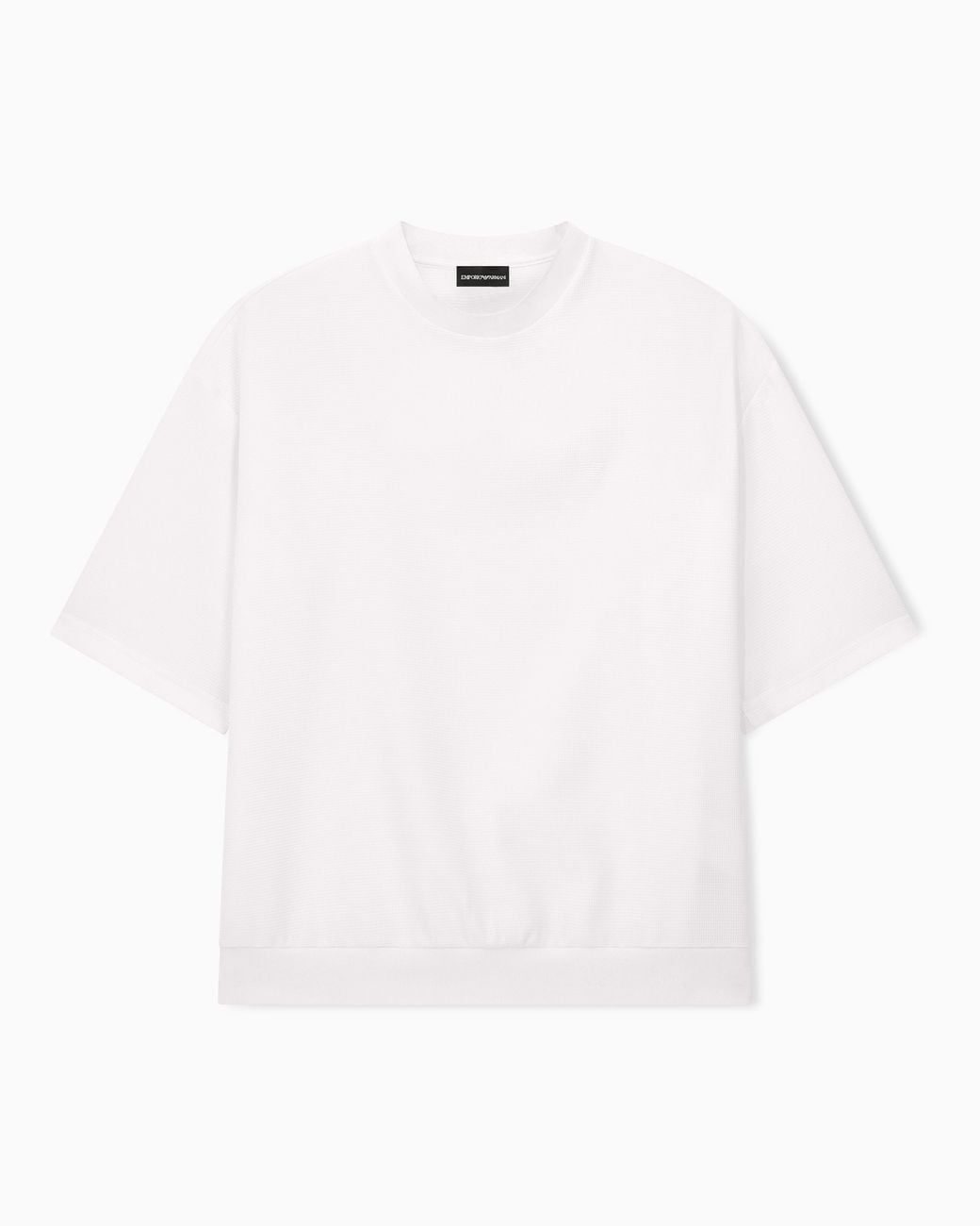 Emporio Armani White Icon 3D Piqué-Effect Crêpe Jersey T-Shirt for men