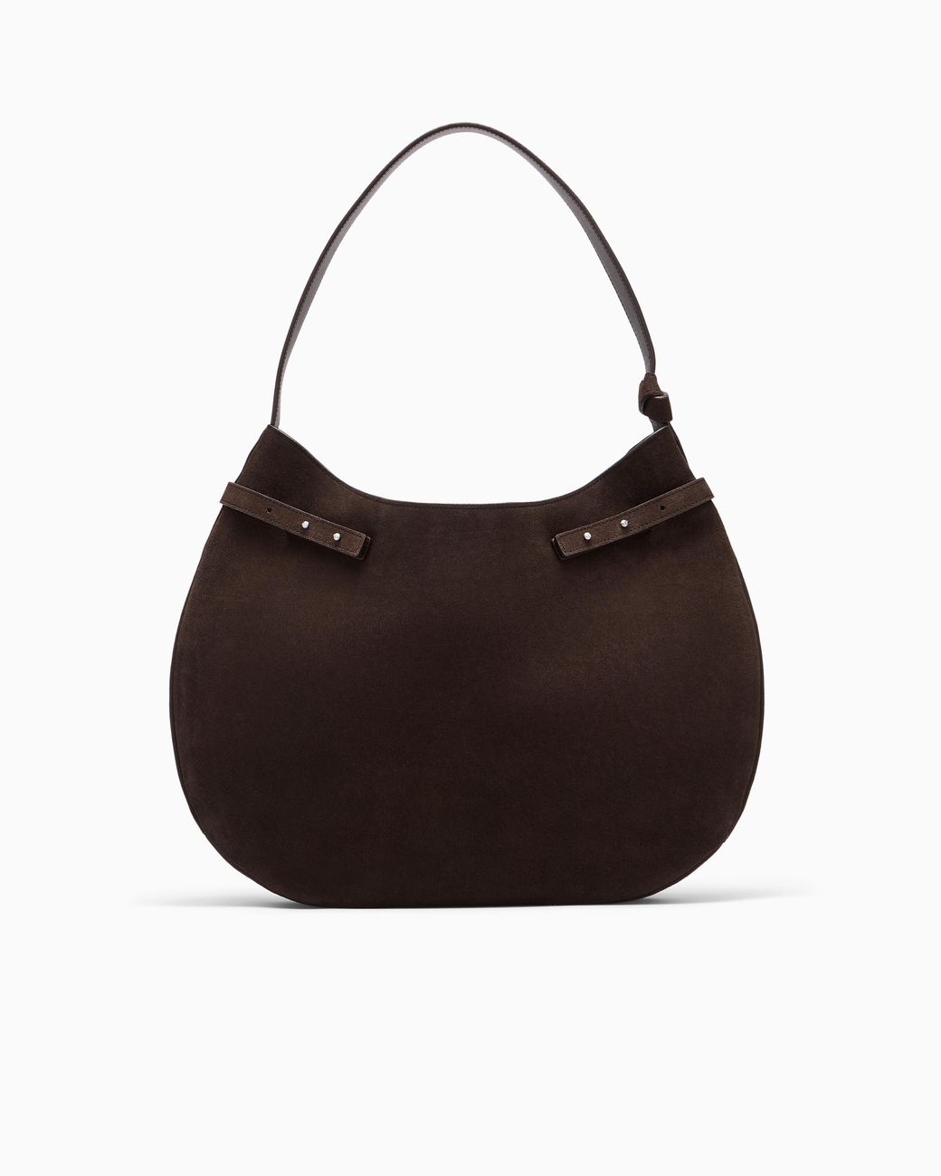 Emporio Armani Brown Signature Capsule Suede Hobo Shoulder Bag