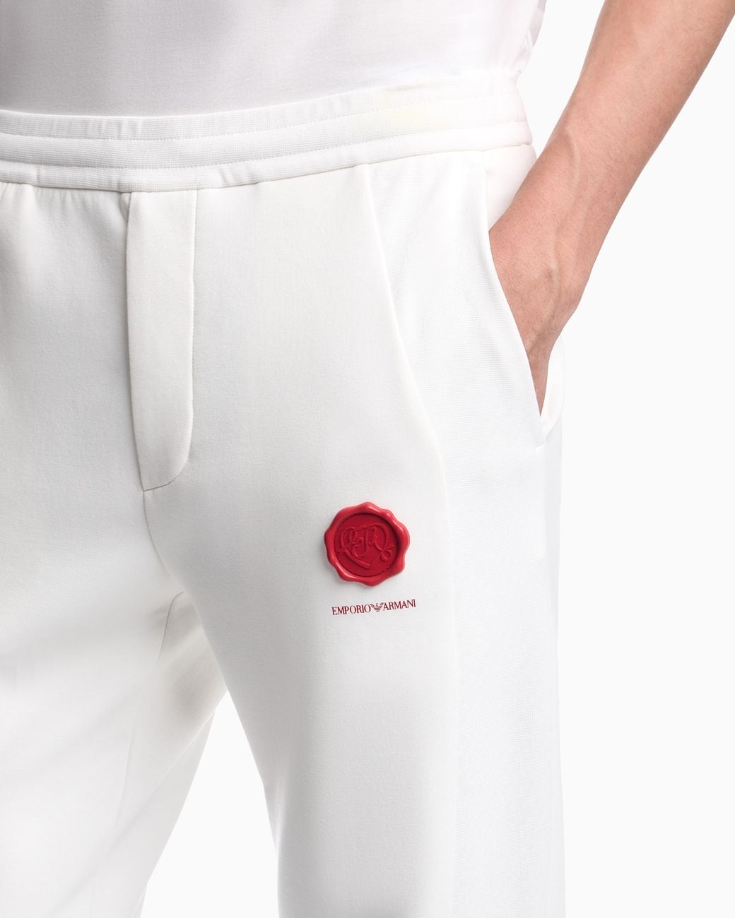 Emporio Armani White Double Jersey Jogger Trousers Valentine's Day Capsule for men