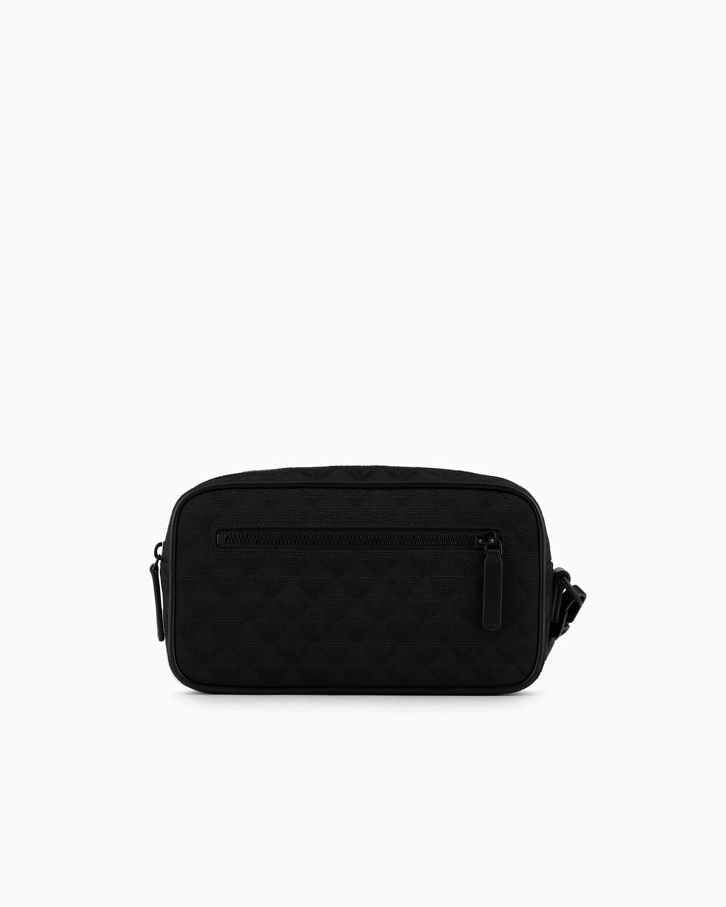 Emporio Armani Black Nylon Washbag With All-Over Jacquard Eagle for men