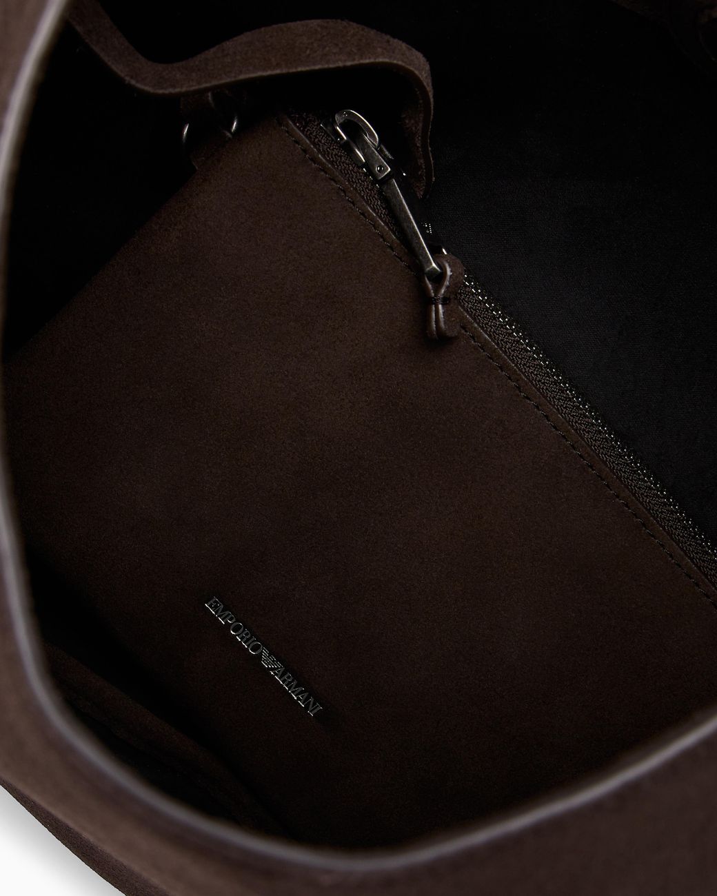 Emporio Armani Brown Signature Capsule Suede Hobo Shoulder Bag