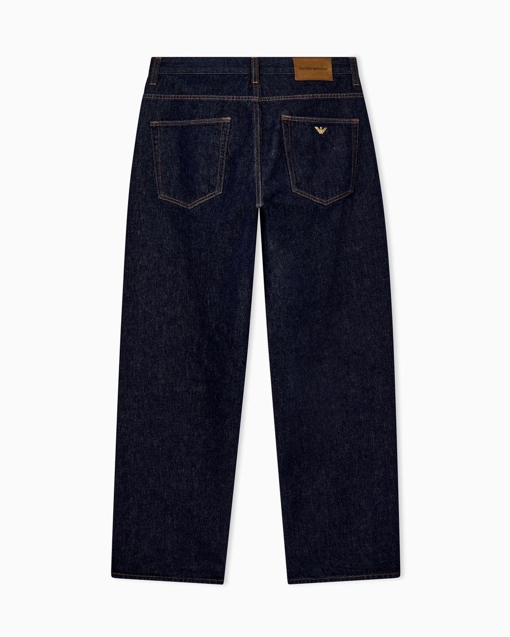 Emporio Armani Blue Straight-Leg Cotton Denim Jeans With A Five-Pocket Design for men
