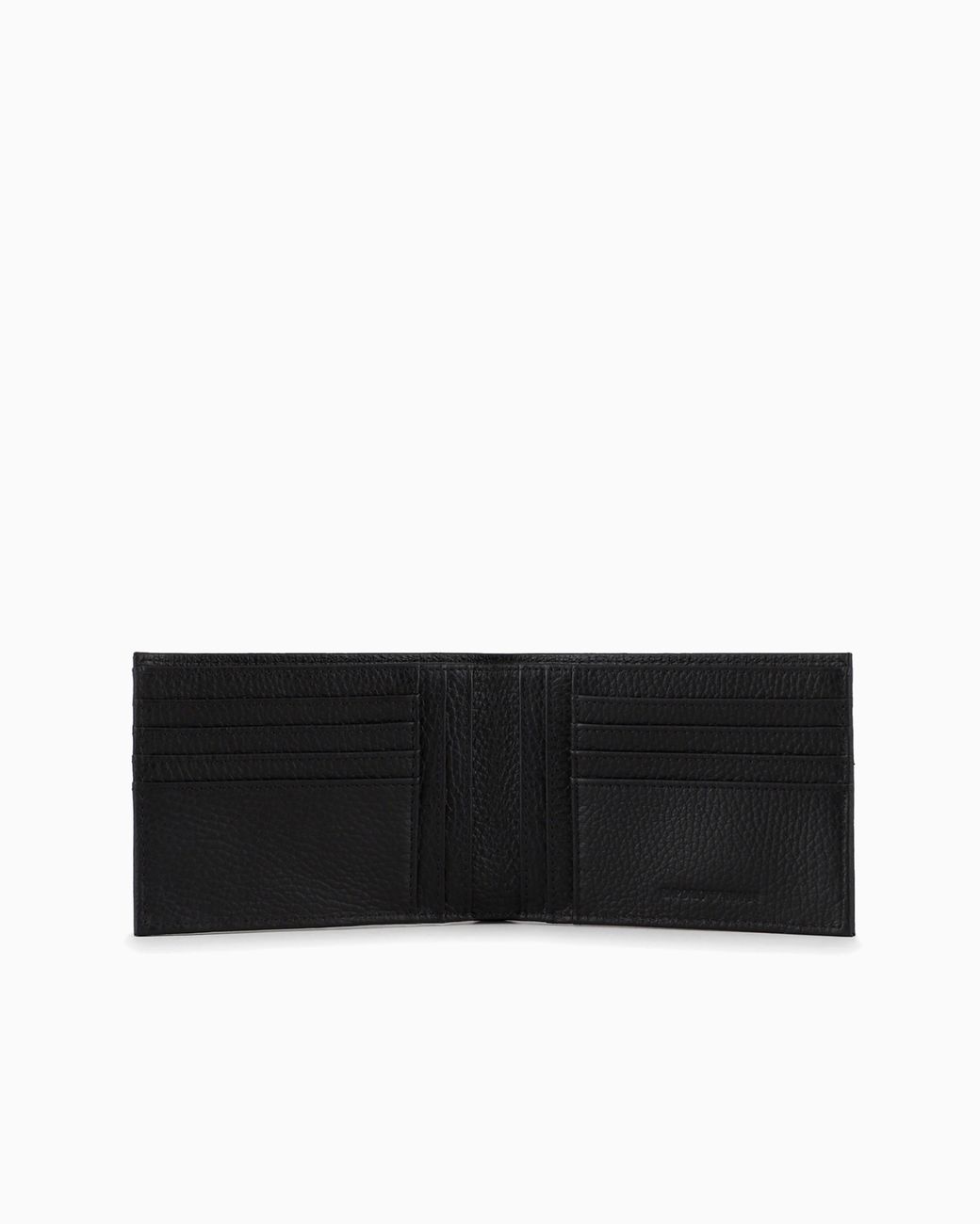 Emporio Armani Black Tumbled-Leather Wallet With Coin Purse for men