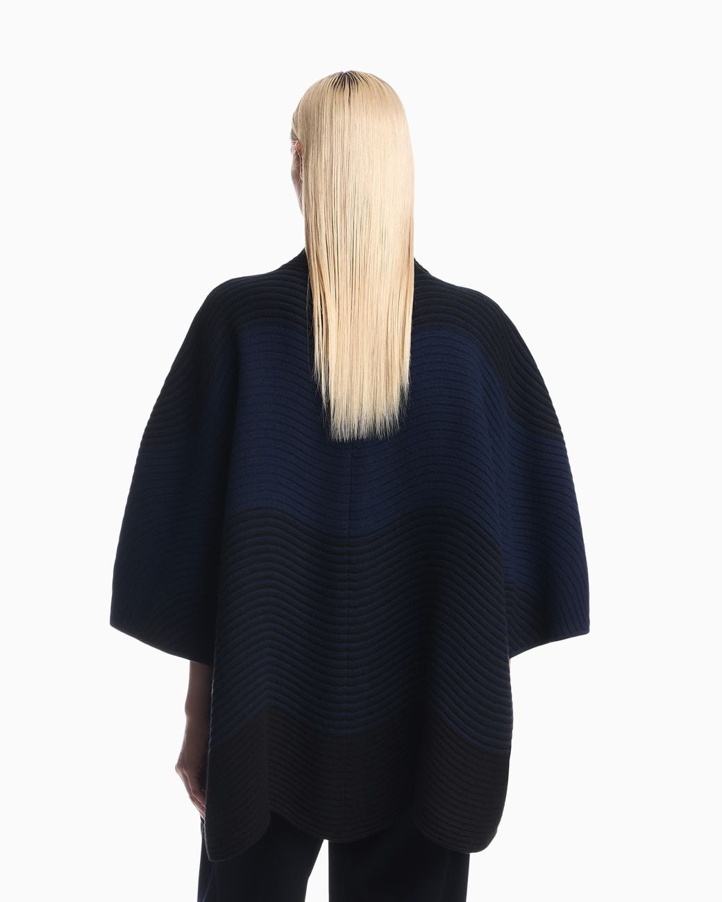 Emporio Armani Blue High Neck Cape