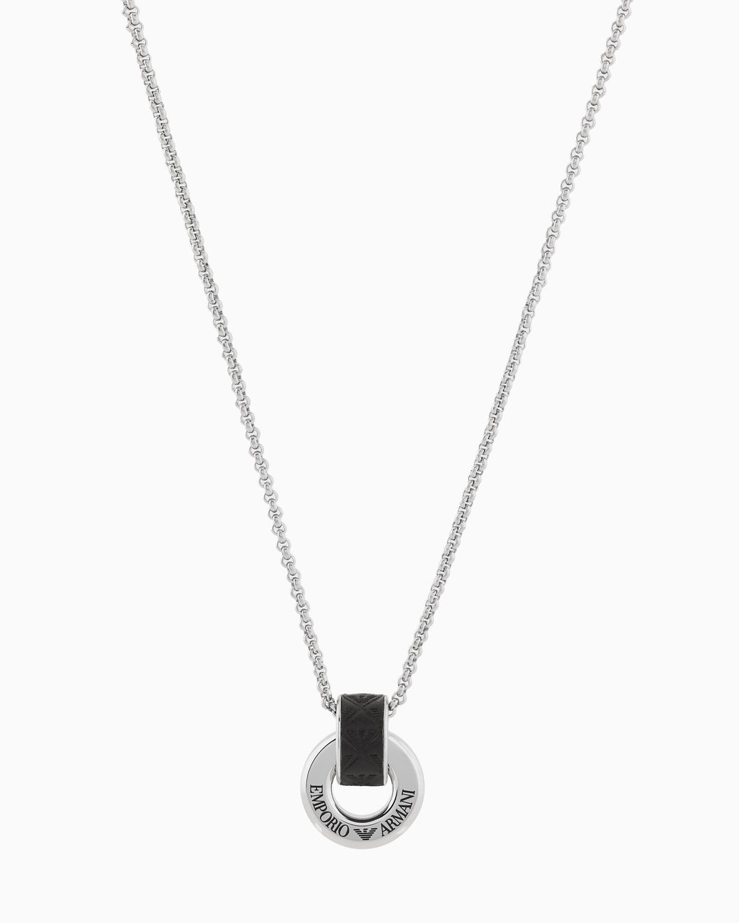 Emporio Armani Metallic Stainless Steel Pendant Necklace for men