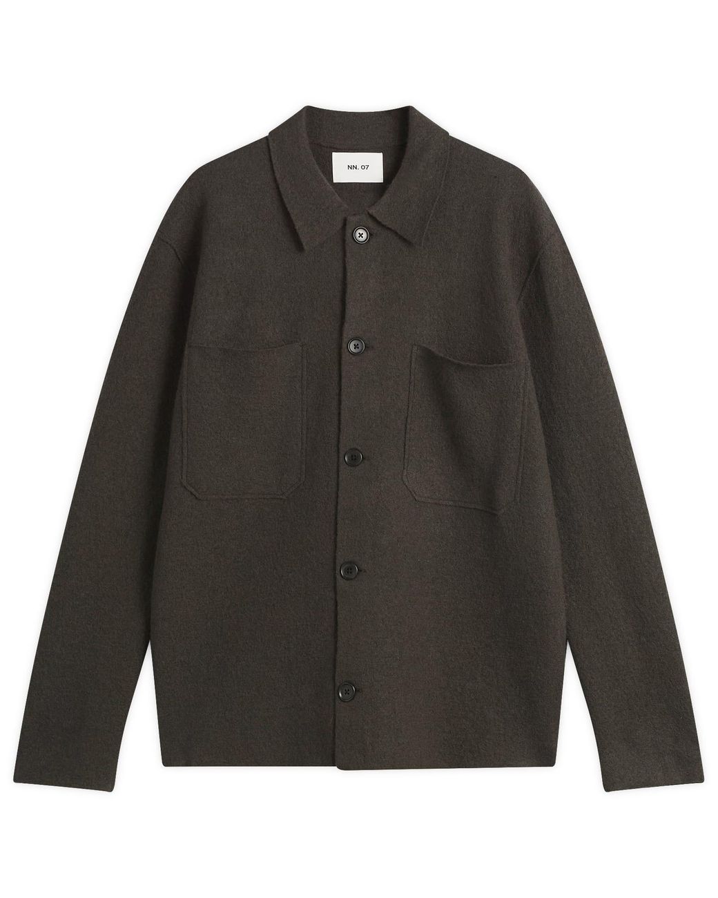 NN07 Black Jonas Boiled Wool Overshirt for men