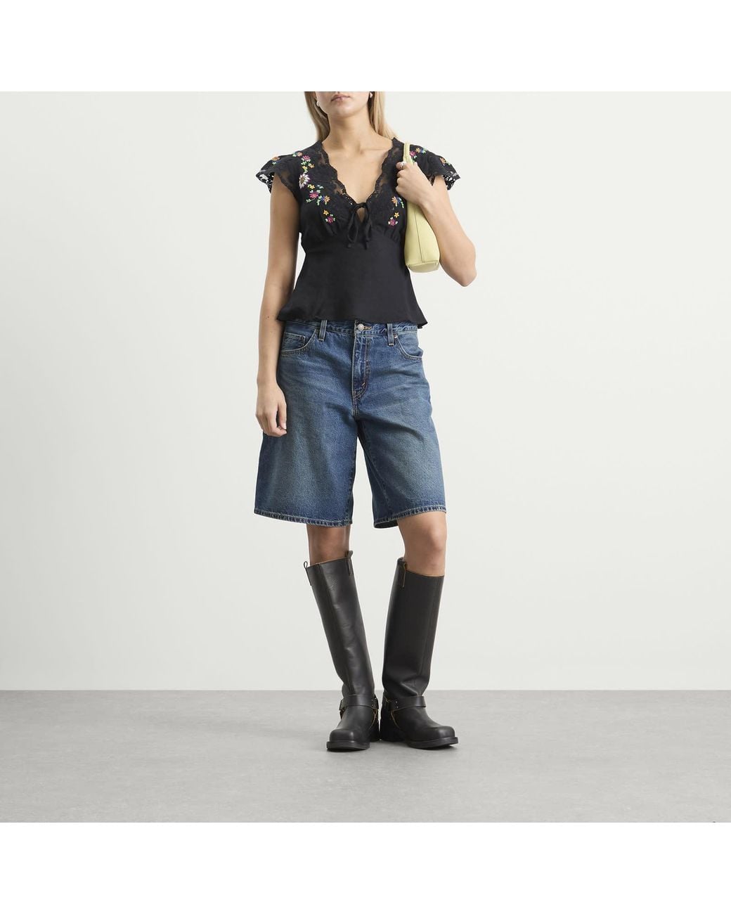 Rixo Black Elaine Top
