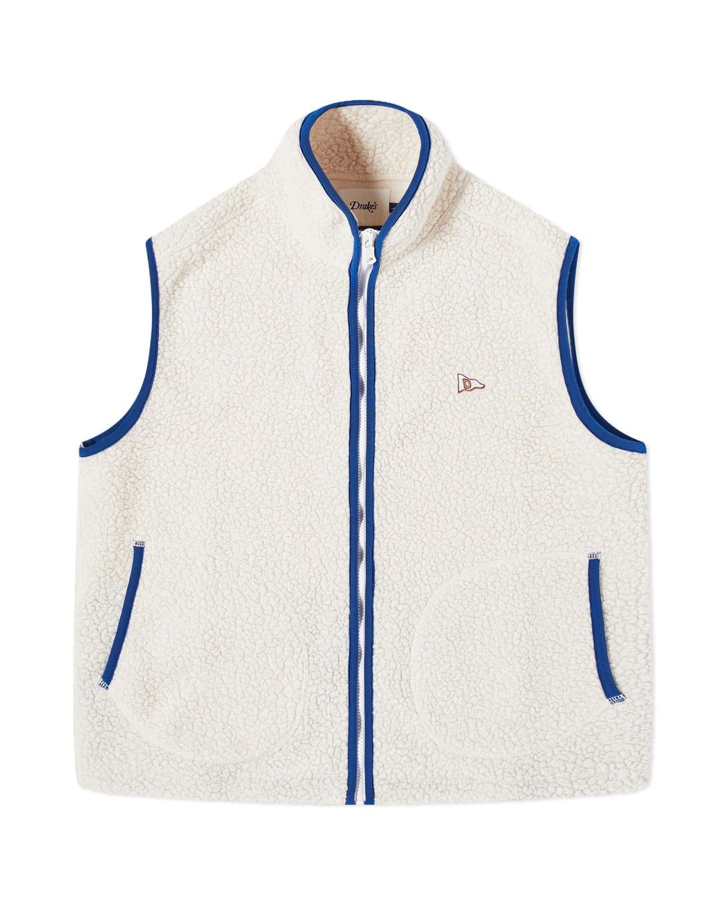 Drake s Boucle Wool Fleece Vest in Blue for Men Lyst