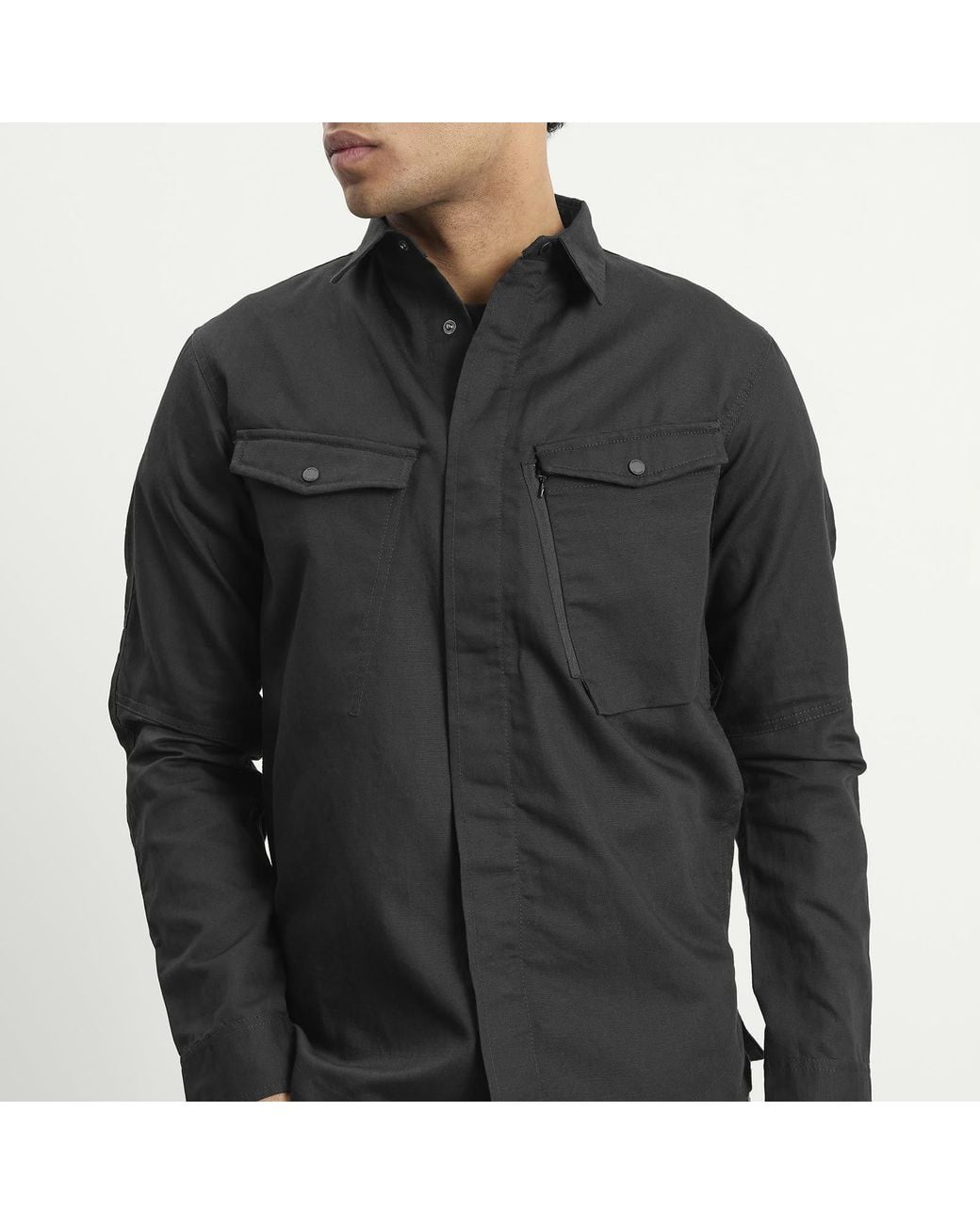 Maharishi Black Hemp Custom Shirt for men