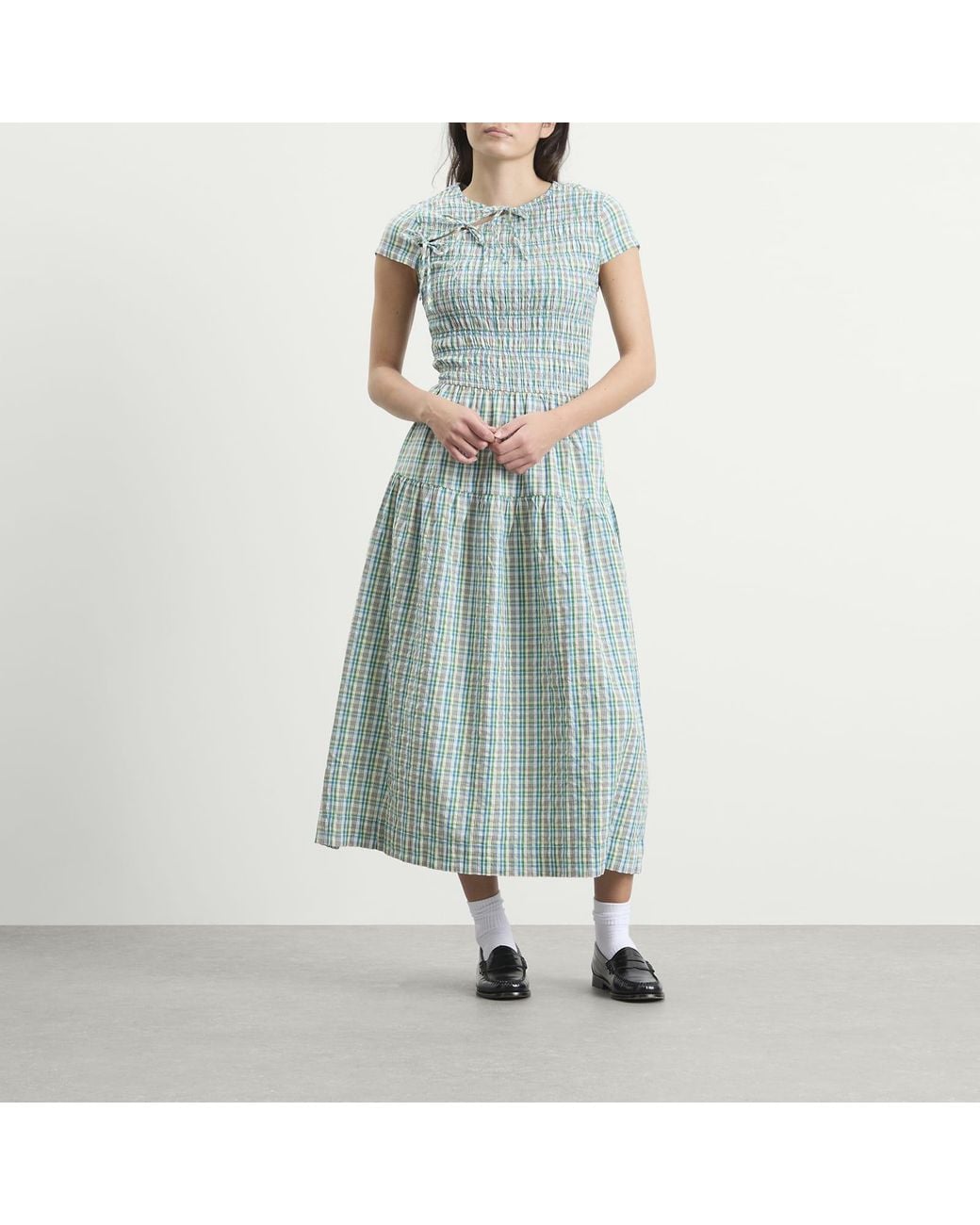 Damson Madder Green Ebba Midi Dress