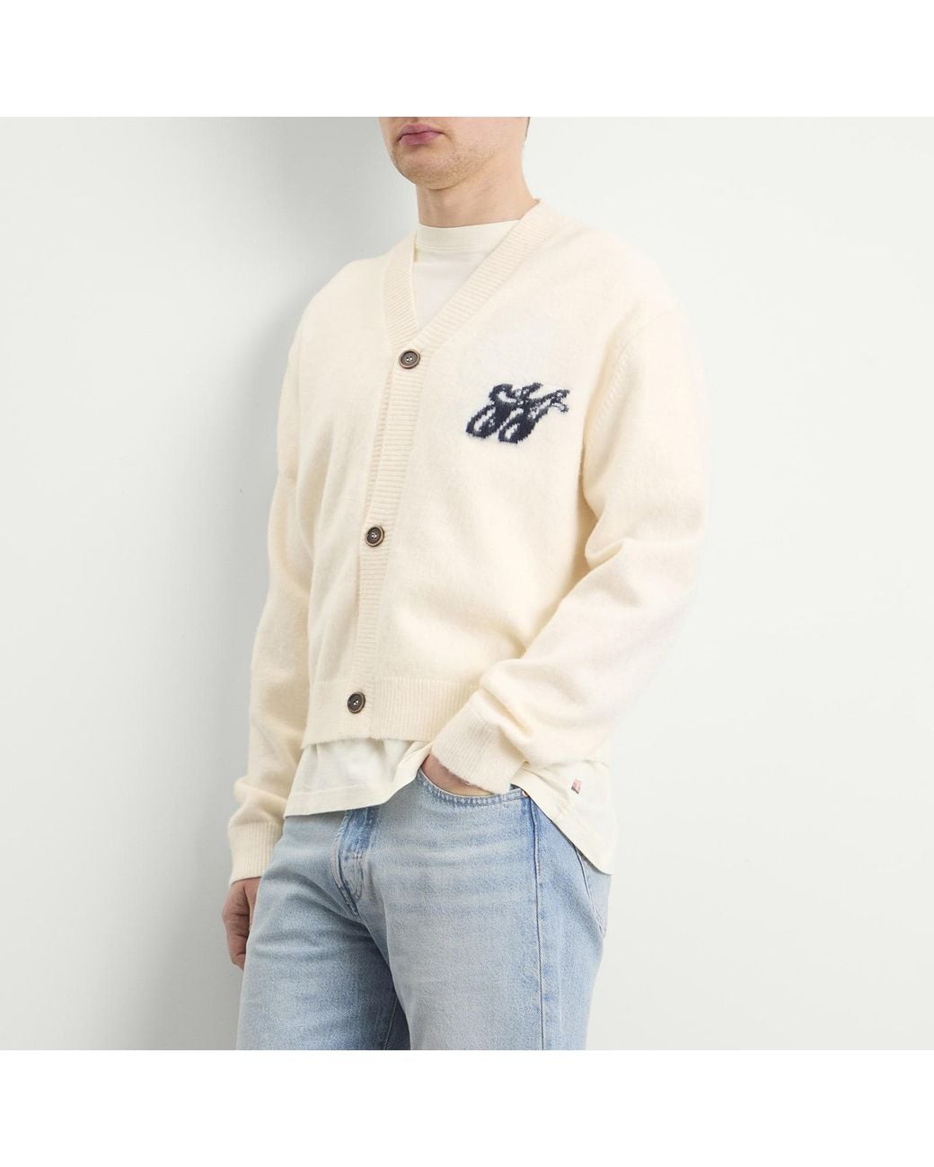 Honor The Gift Natural Brushed Knit Cardigan for men