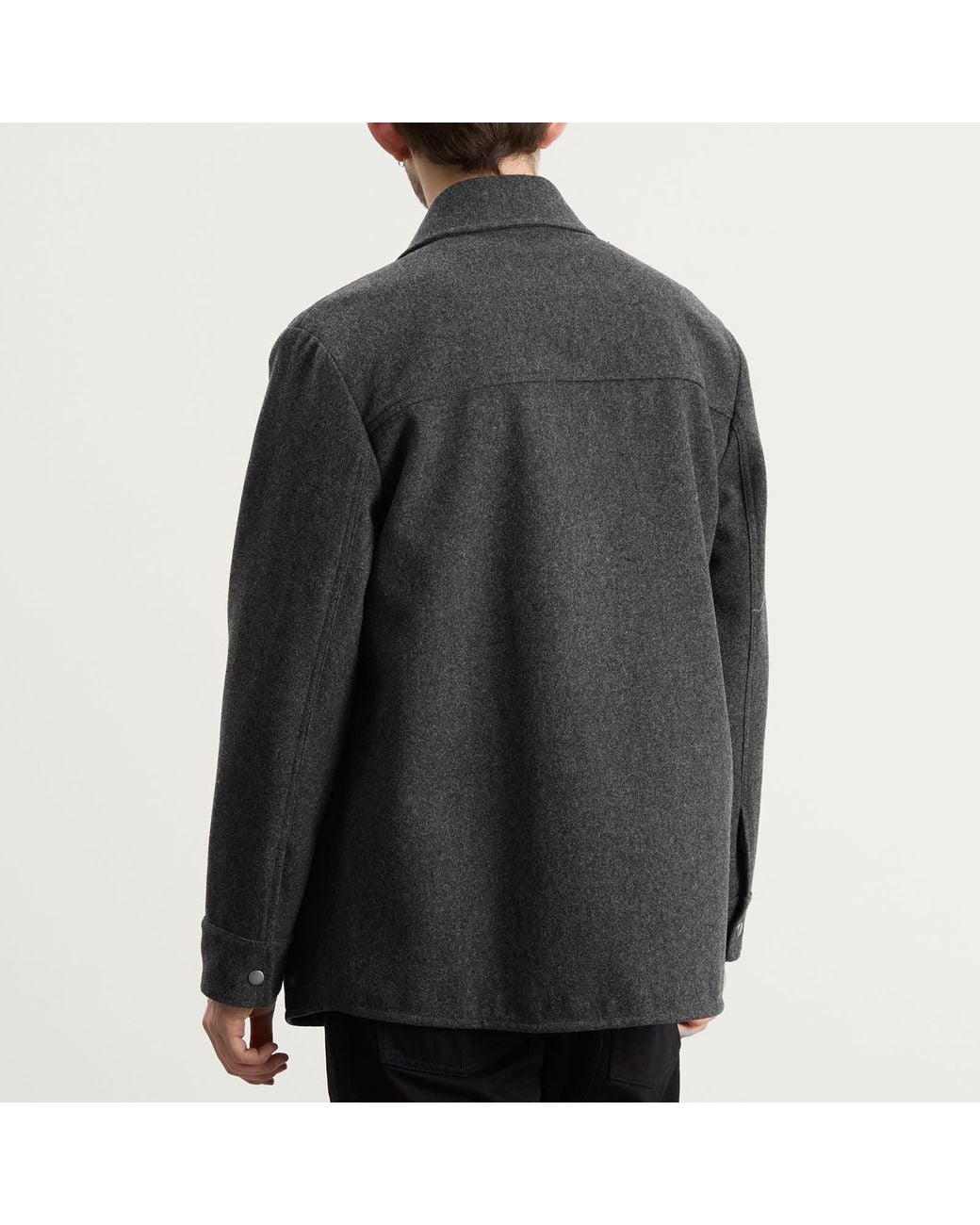 A.P.C. Black Snap Button Overshirt for men