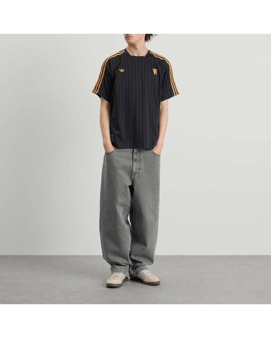 adidas Manchester United Icon Jersey Top in Black for Men | Lyst