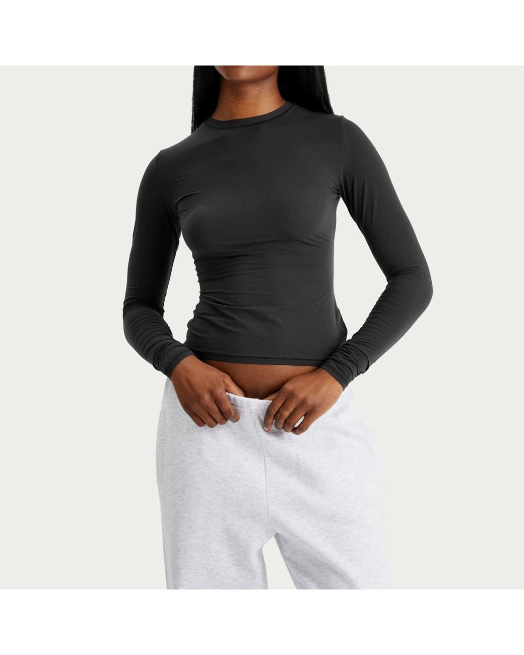 Skims Black Fits Everybody Long Sleeve T-Shirt