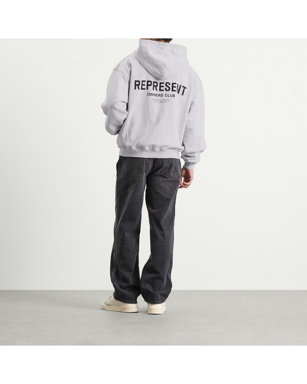Represent Gray Owners Club Zip Hoodie for men