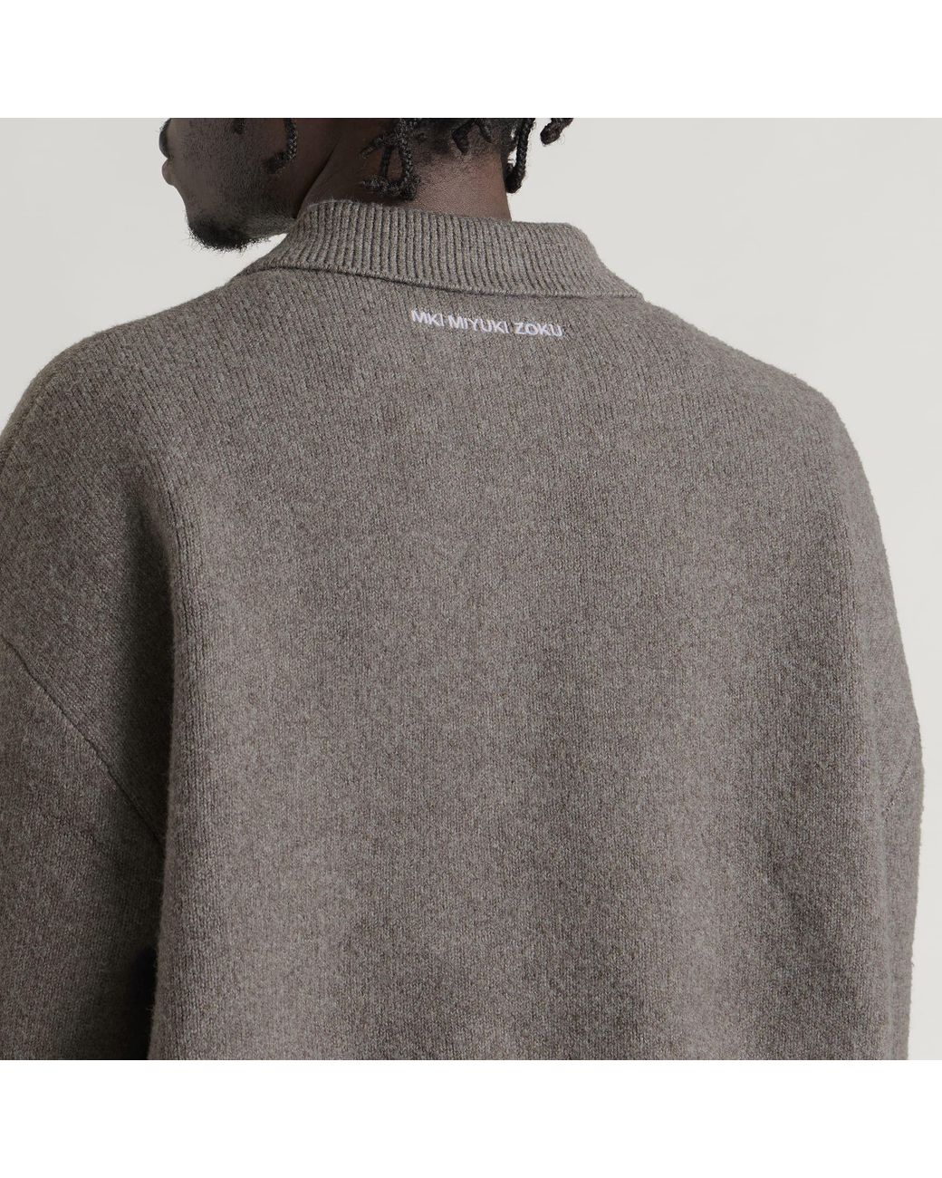 MKI Miyuki-Zoku Gray Double Knit Rugby for men