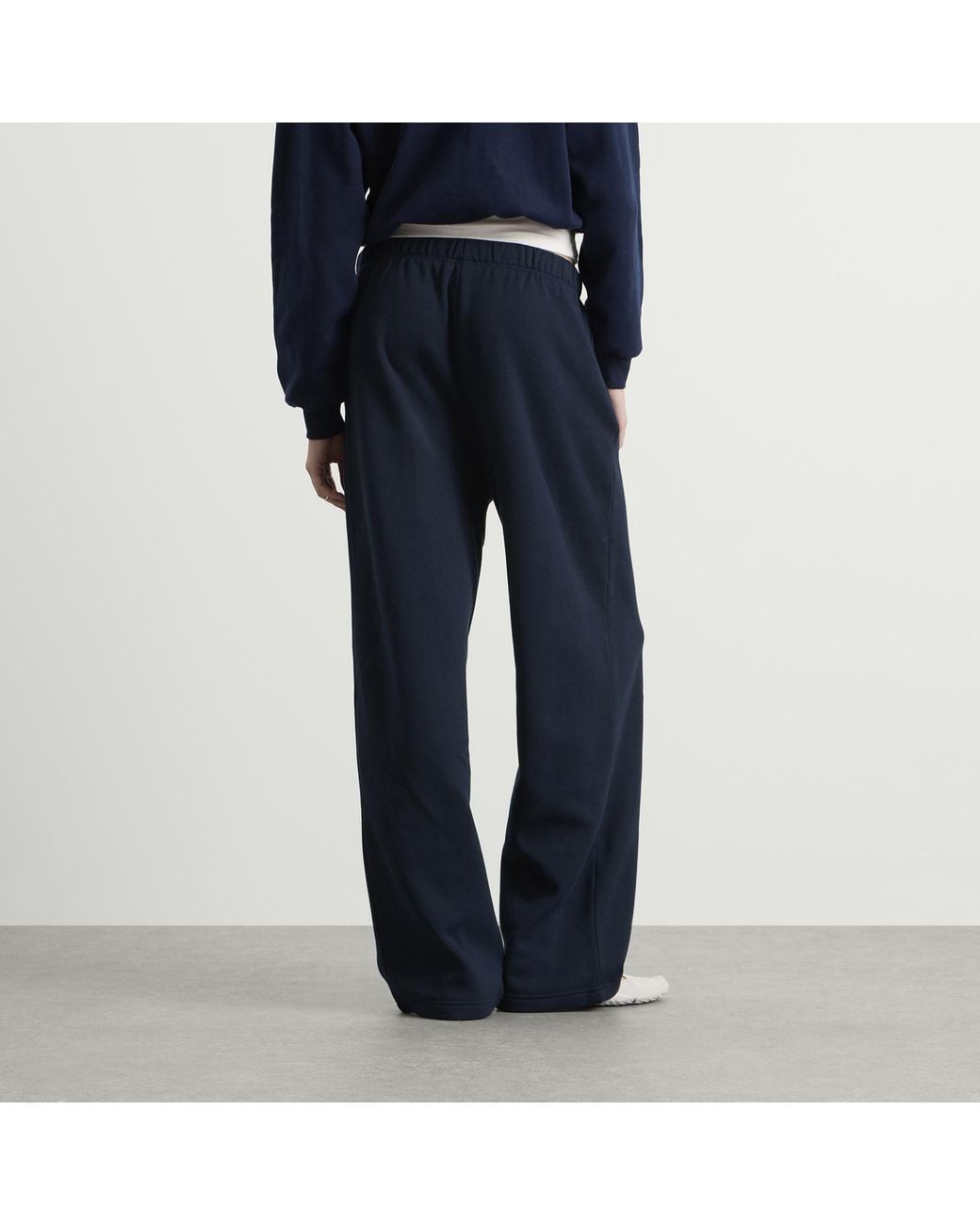 Skims Blue Cotton Fleece Classic Straight Leg Pant