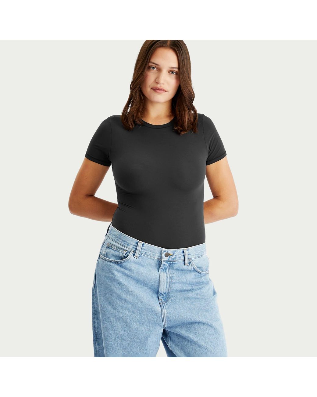 Skims Black Fits Everybody T-Shirt Bodysuit