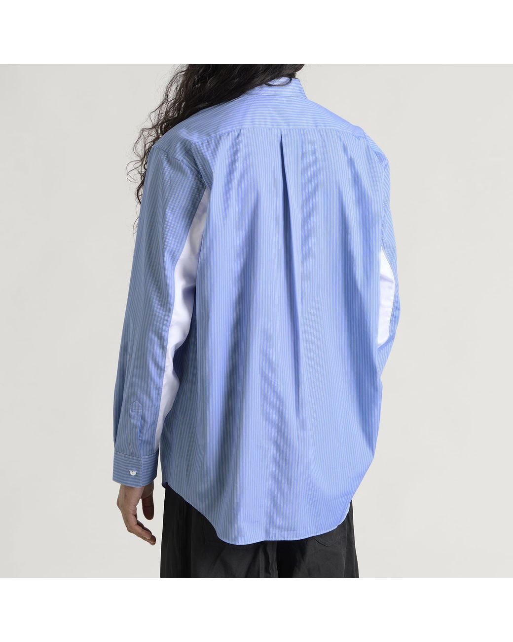 Comme des Garçons Blue Cotton Poplin Stripe Shirt for men
