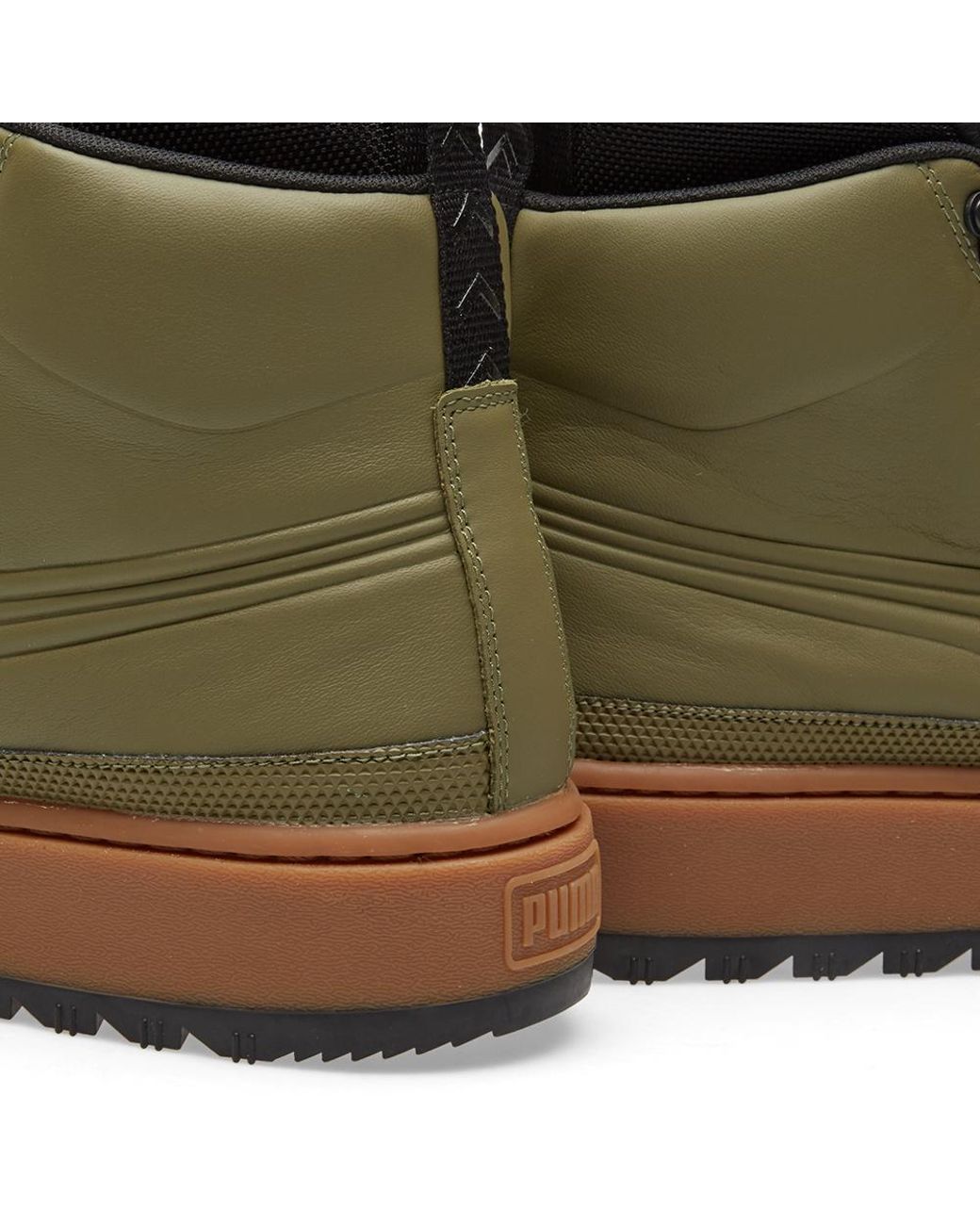 PUMA The Ren Leather Sneaker Boots in Green for Men | Lyst