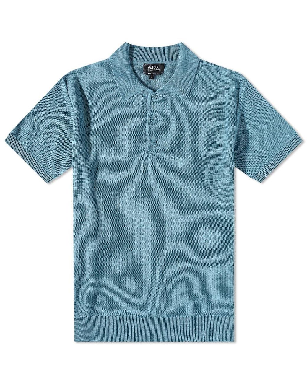 apc-Blue-Grey-Fred-Knit-Polo-