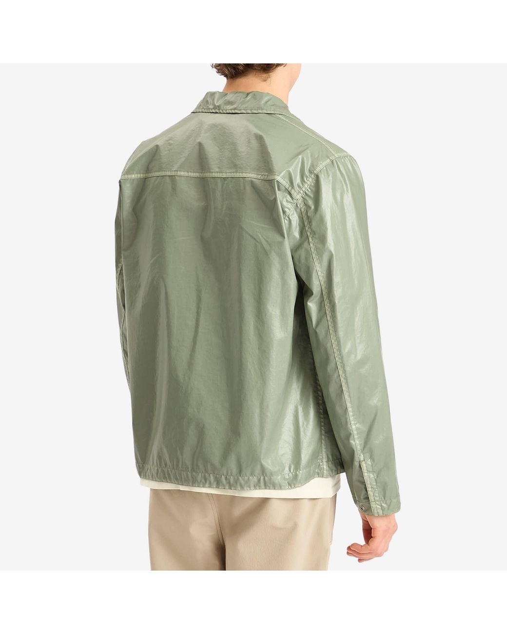 Stone Island Mussola Gommata-Tc Shirt Jacket in Green for Men | Lyst