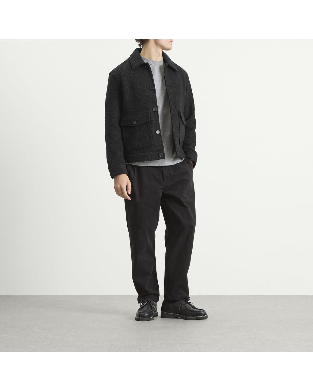 Wax London Black Newgate Melange Wool Jacket for men