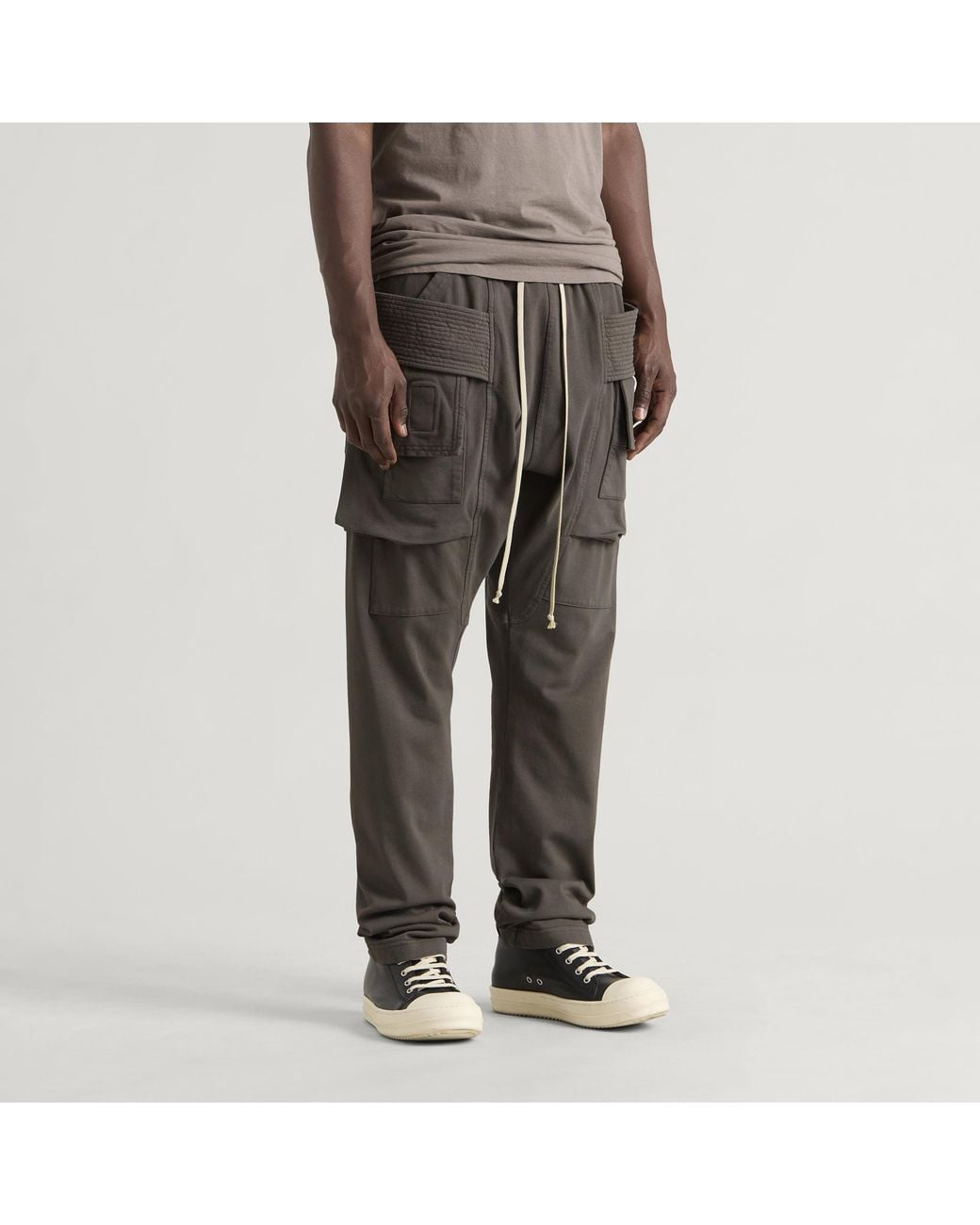 Rick Owens Gray Creatch Creah Cargo Trousers for men