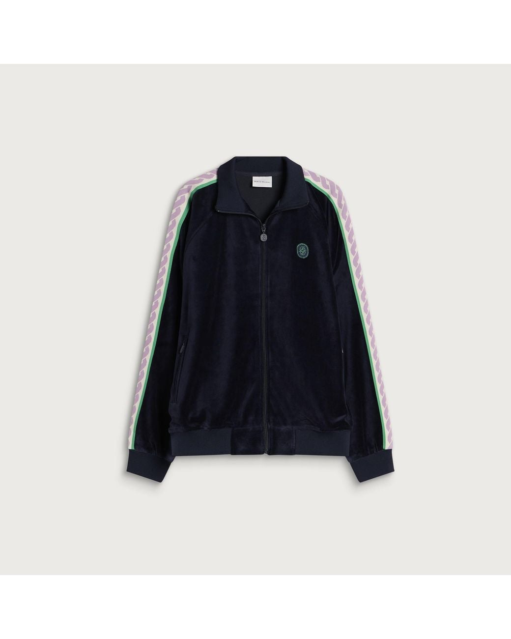 Drole de Monsieur Blue Velvet Zip Jacket for men