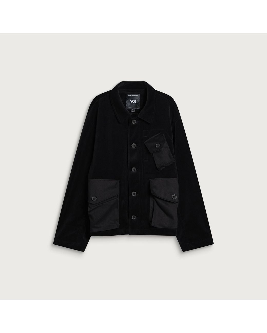 Y-3 Black Velvet Corduroy Utility Blouson for men