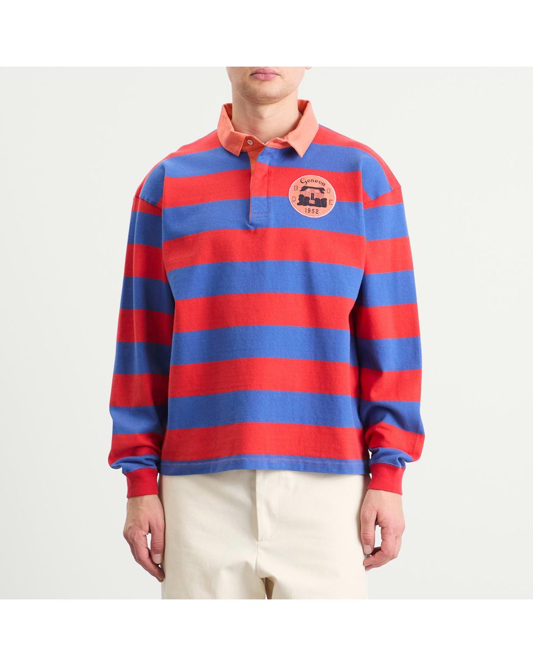 Bode Clubhouse Rugby Shirt in Red for Men | Lyst