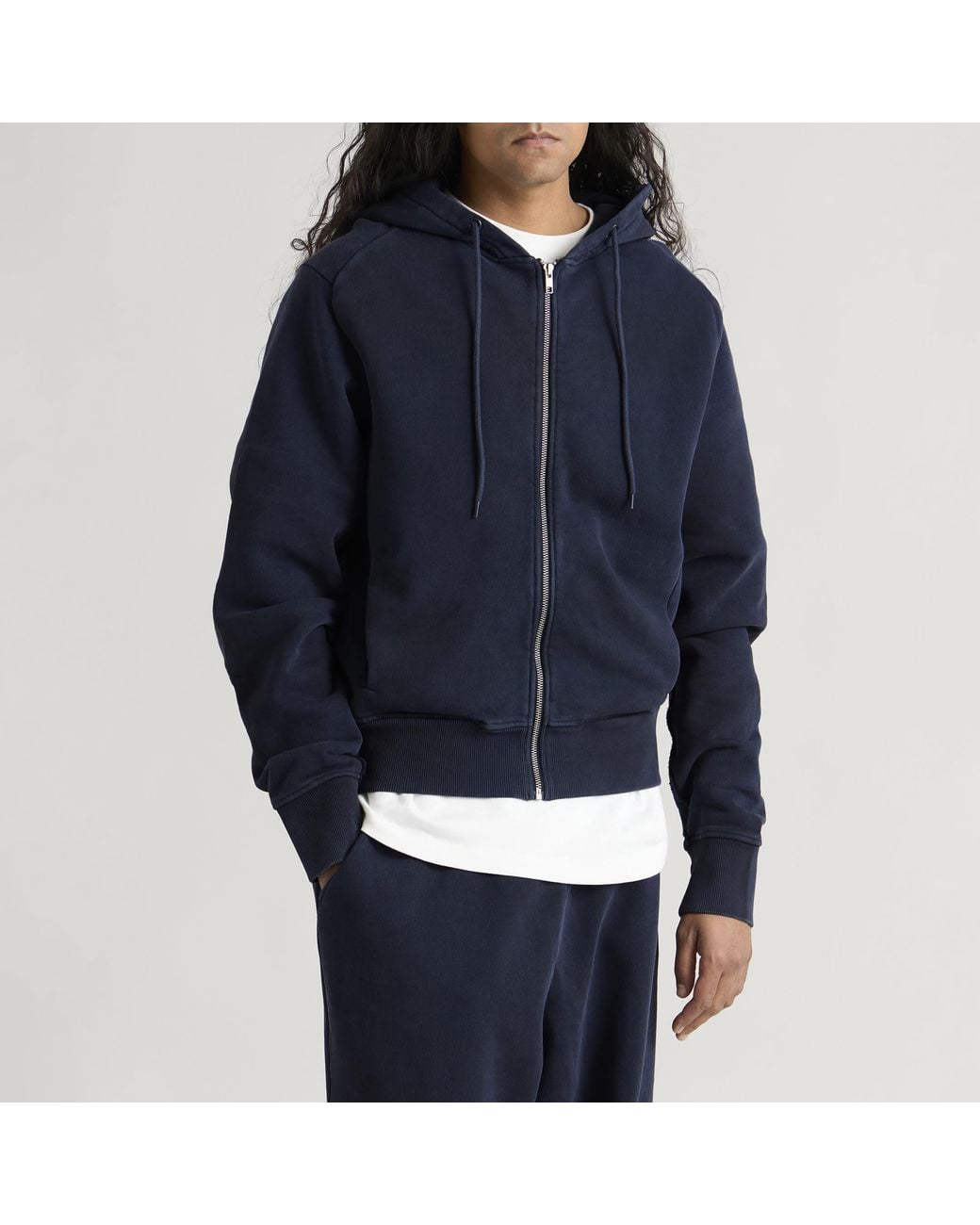 Entire studios Blue Slim Zip Up Hoodie for men