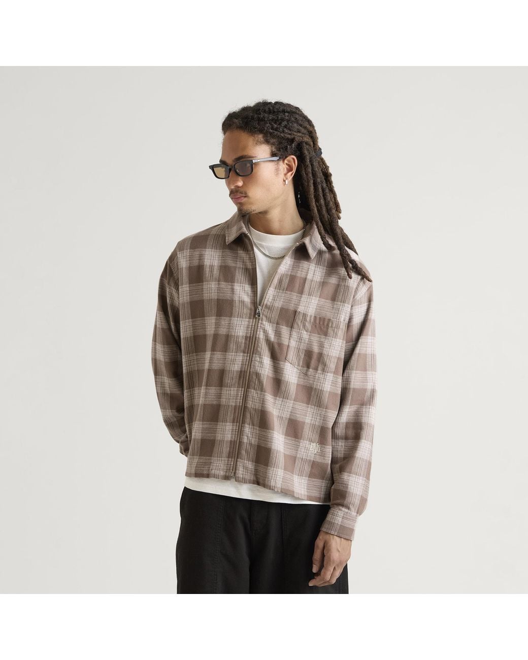 END. Brown Border Shirt for men