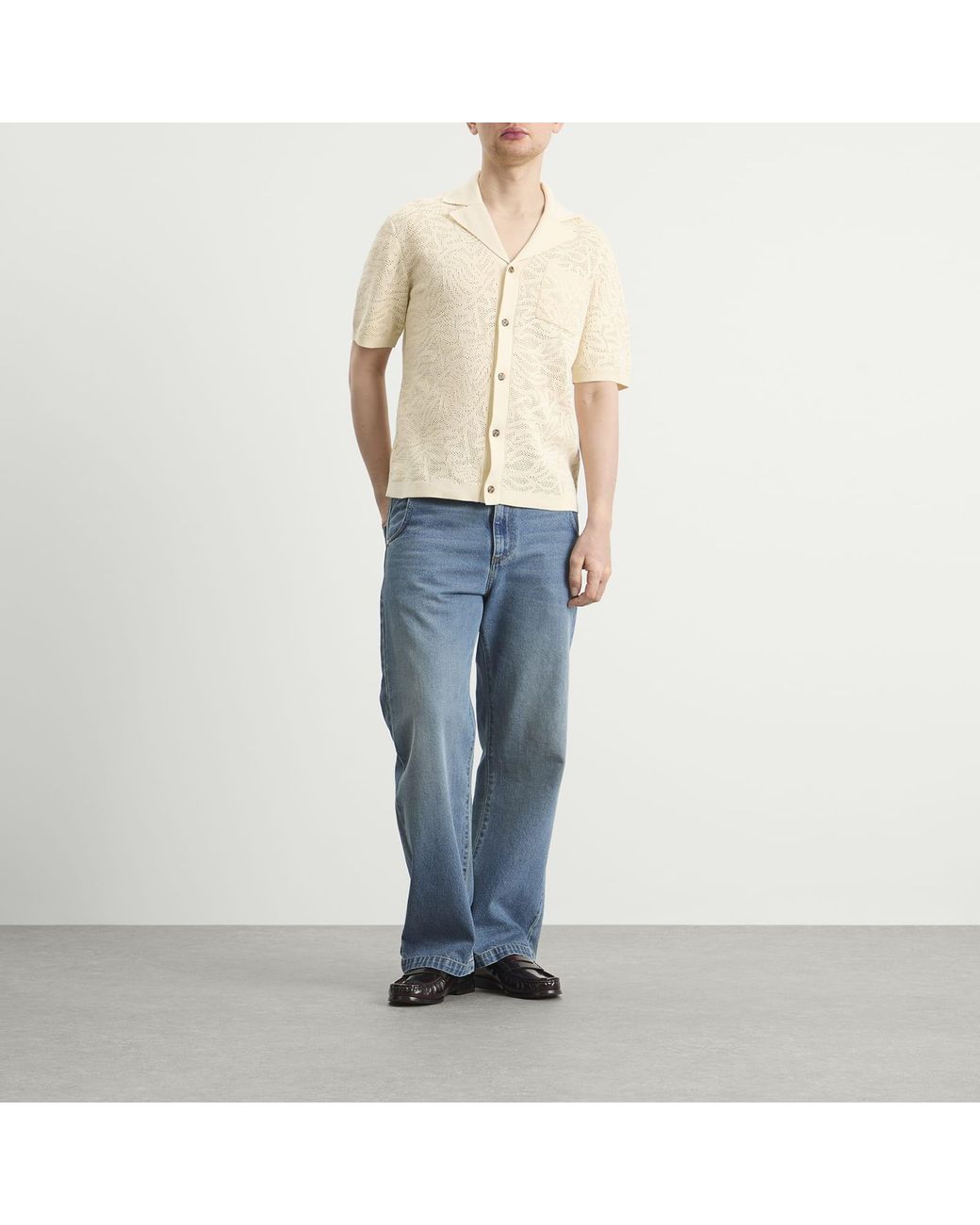 Drole de Monsieur Natural Lace Knitted Shirt for men