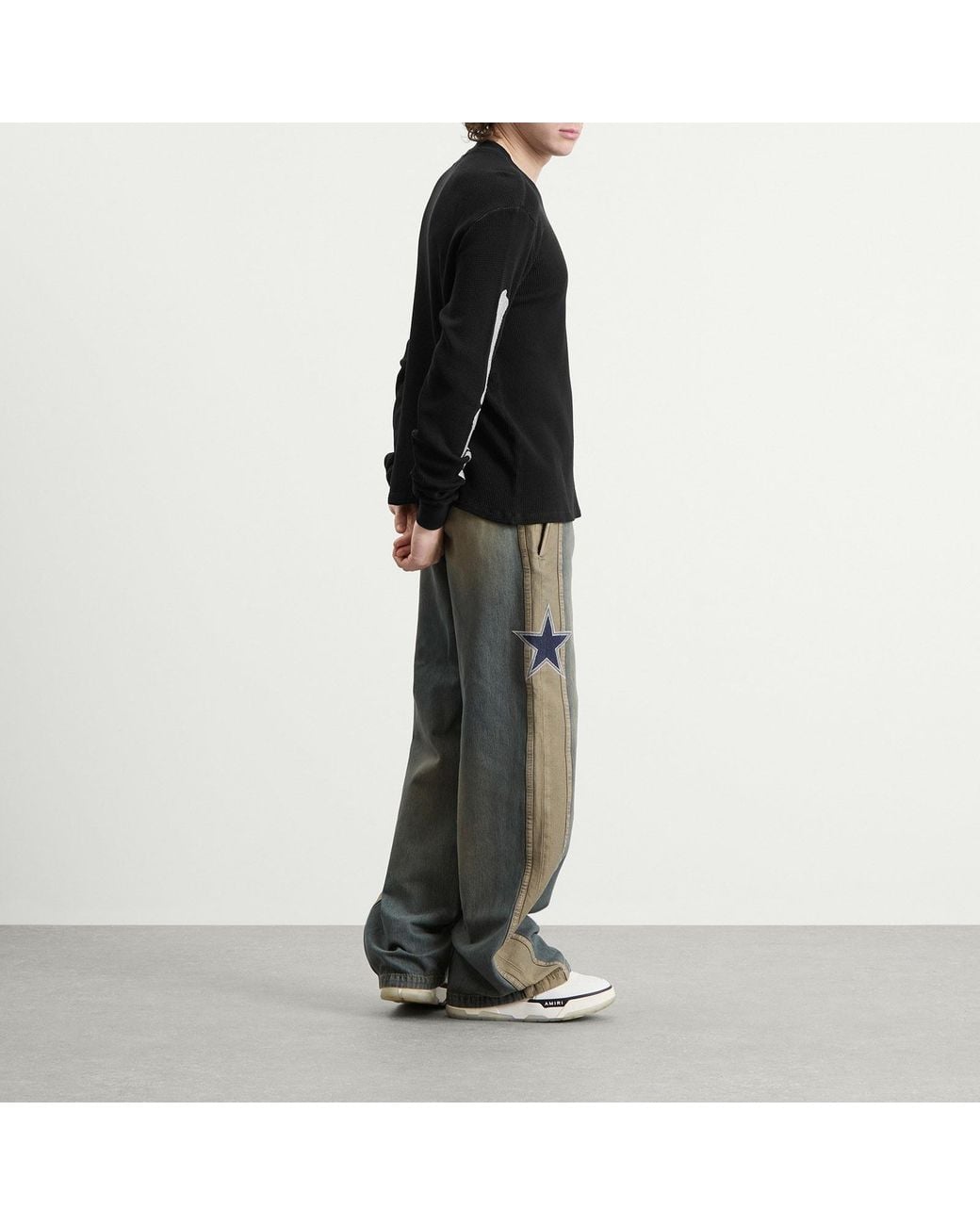 Amiri Gray Sport Denim Track Pants for men