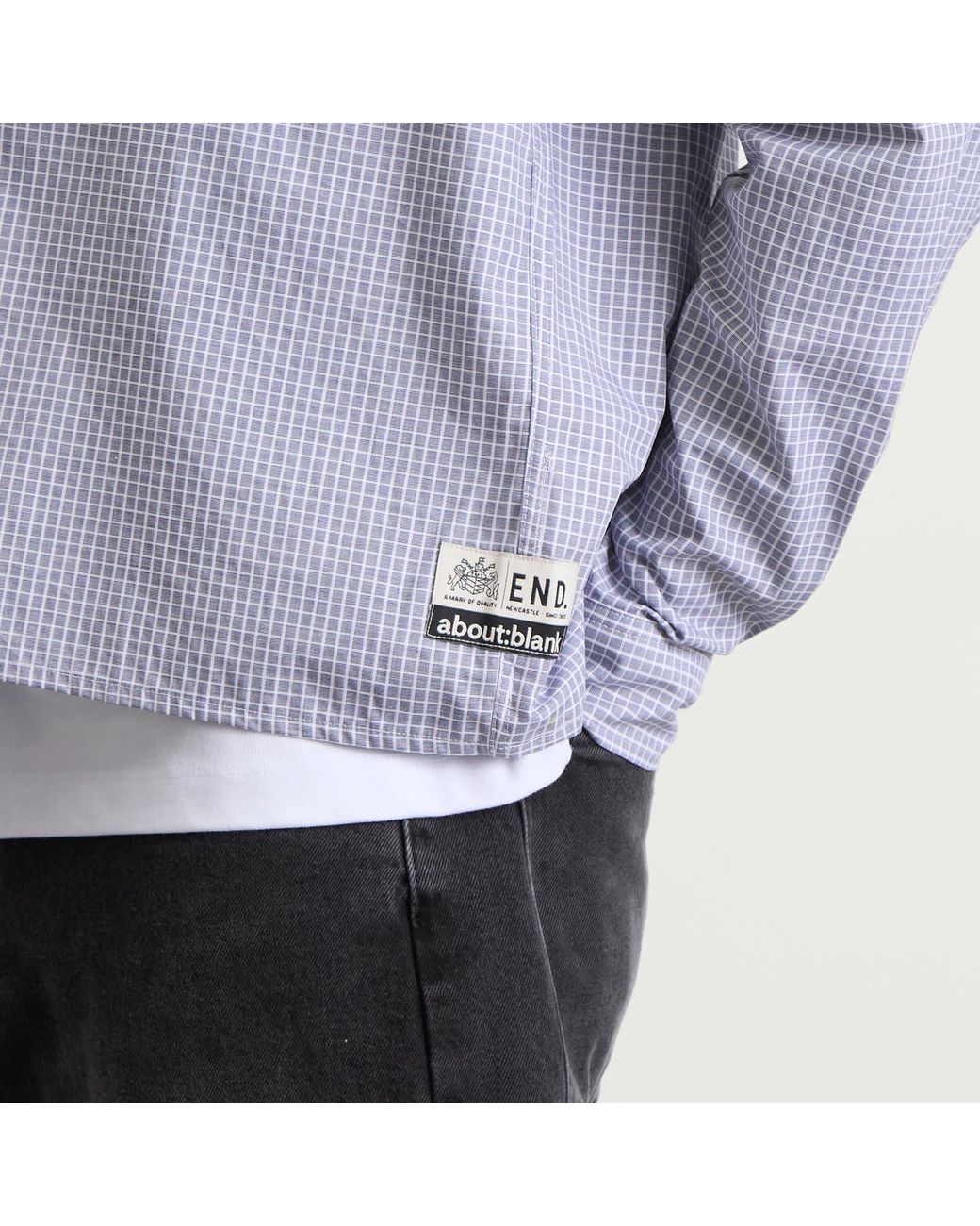 About Blank Blue End. X Check Shirt for men