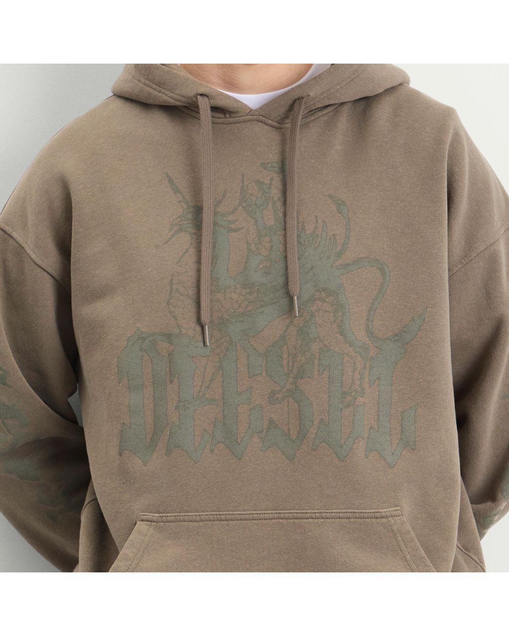 DIESEL Gray Griffon Hoodie for men