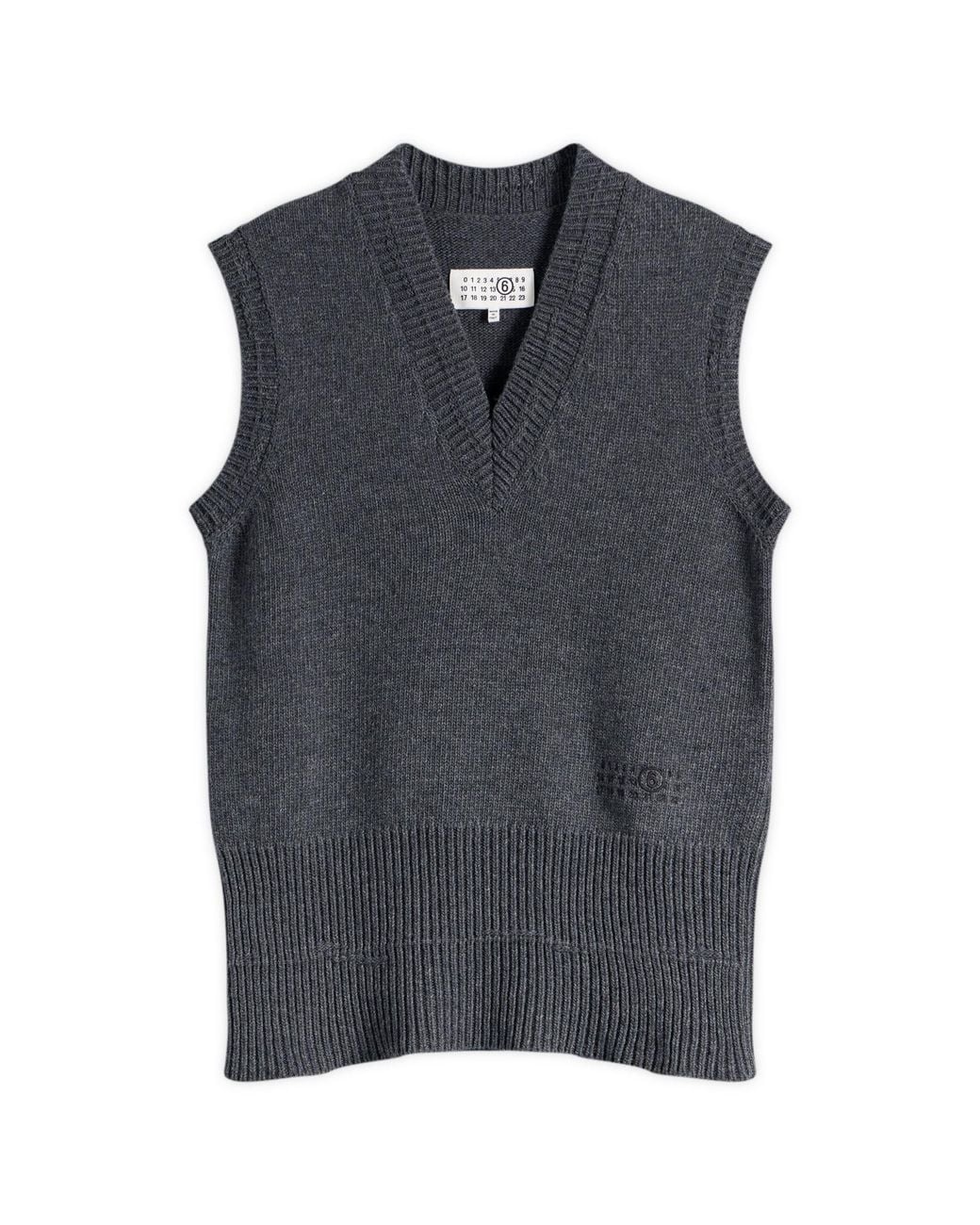 Maison Margiela Blue Mm6 V-Neck Knitted Vest