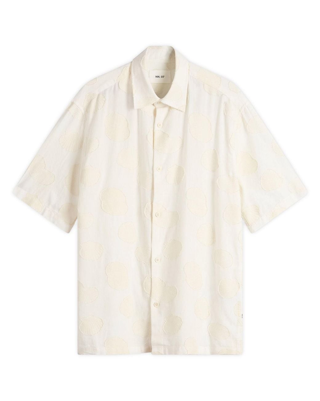 NN07 Natural Freddy Jacquard Shell Short Sleeve Shirt for men
