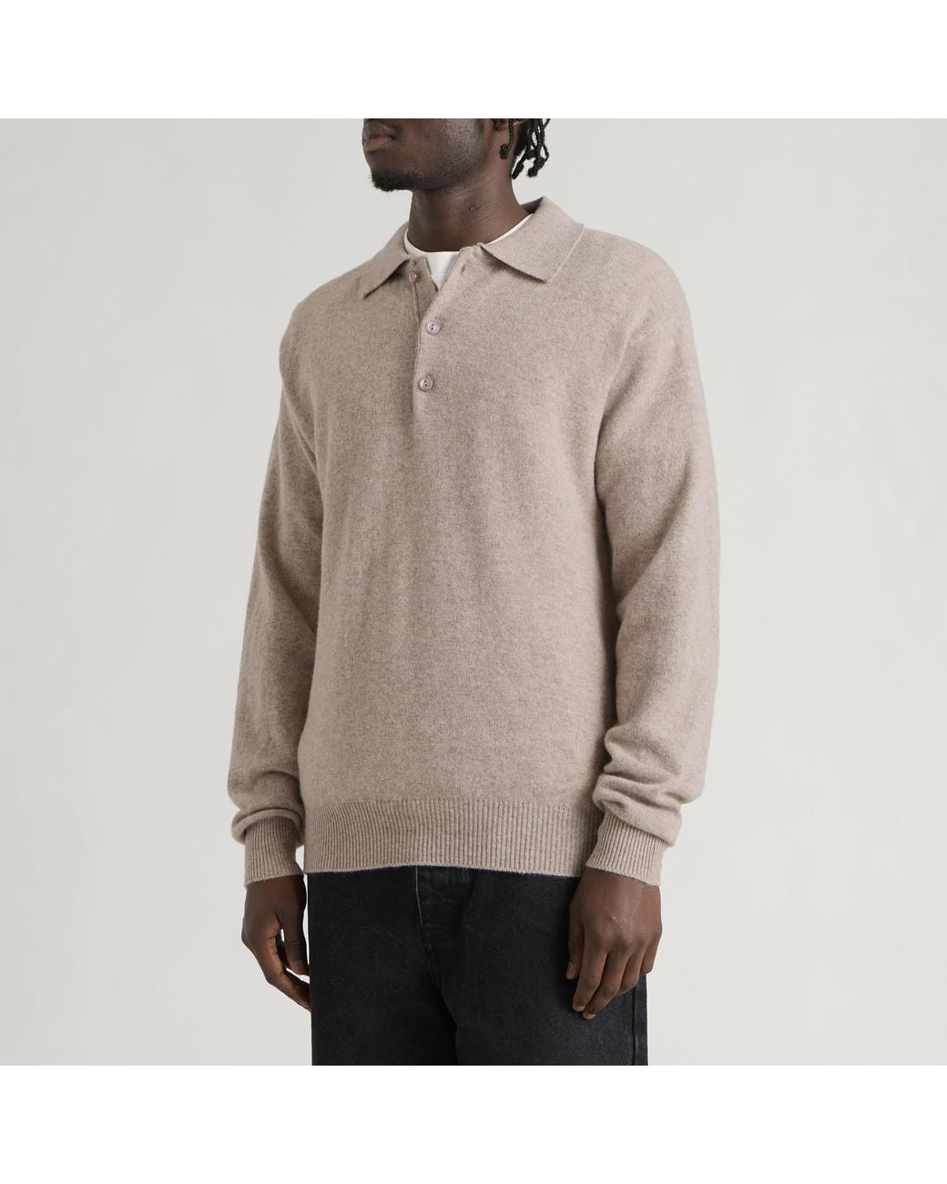 Pittari Natural Knitted Polo for men