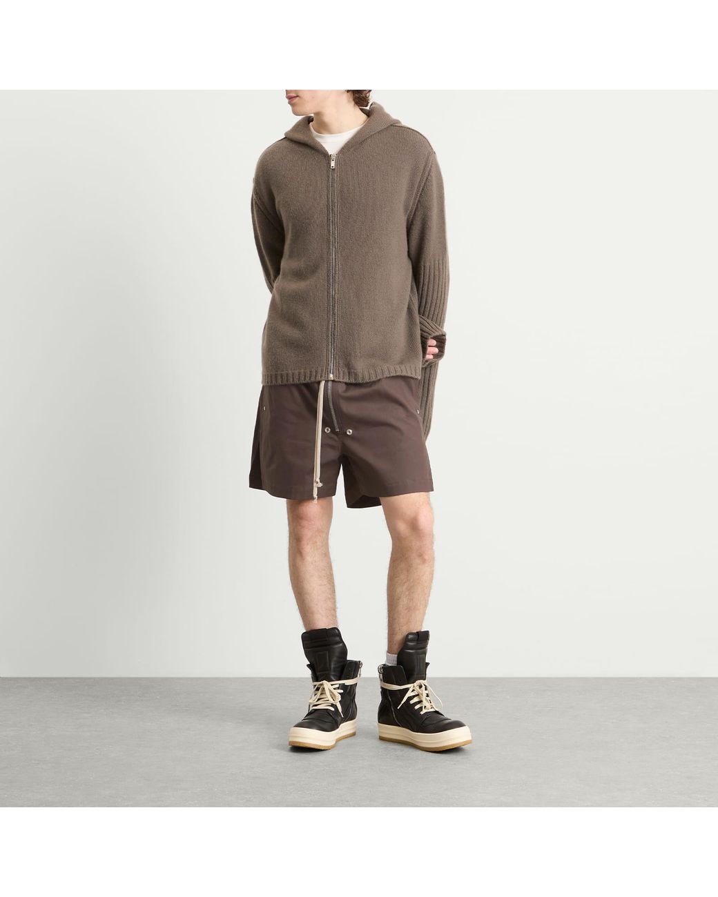 Rick Owens Heavy Cotton Poplin Bela Boxers in Brown for Men | Lyst