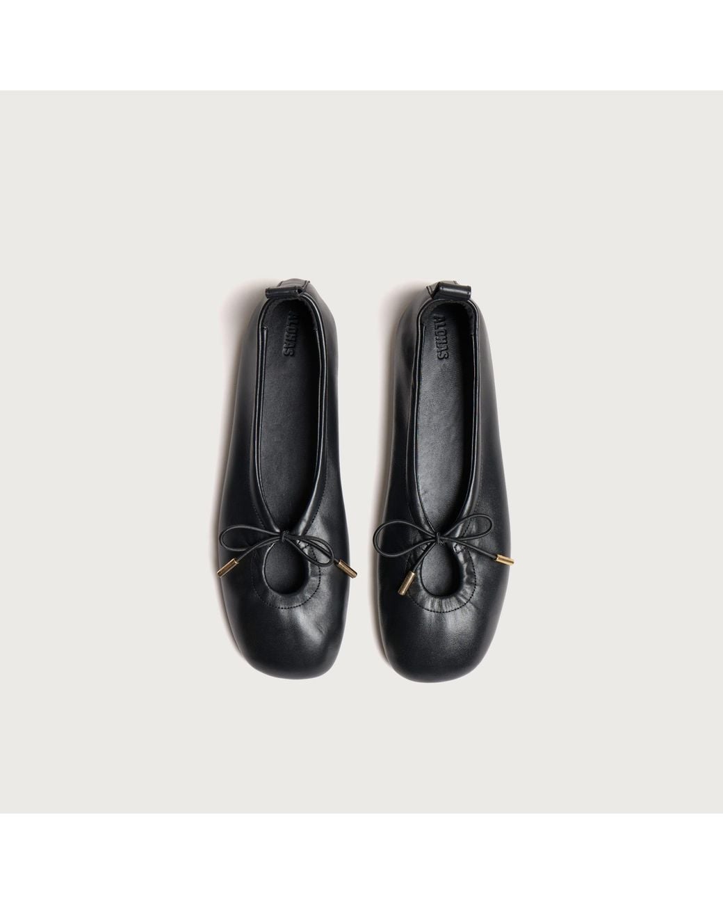 Alohas Black Rosalind Leather Ballet Pumps