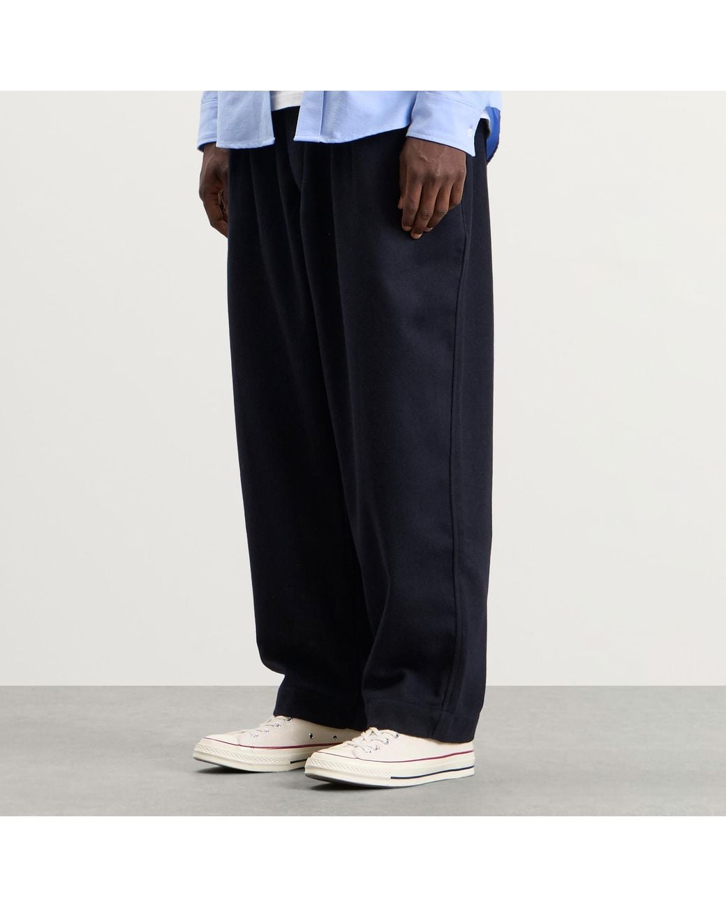 Universal Works Blue Dublin Wool Mix Oxford Pant for men