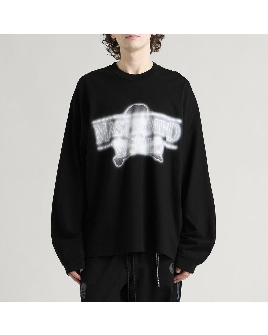 MASTERMIND WORLD Black Neon Logo Long Sleeve T-Shirt for men
