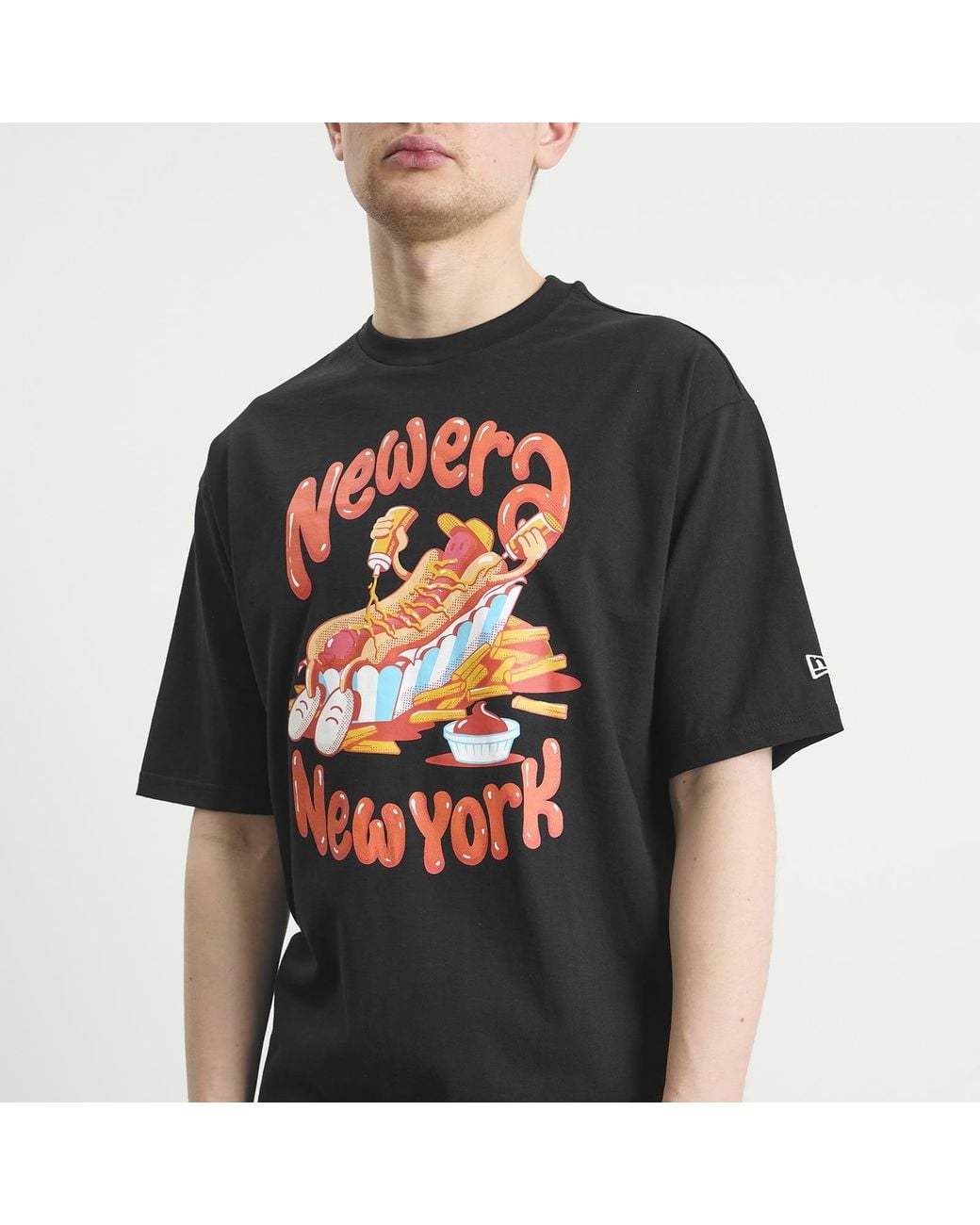 KTZ Black Hot Dog Graphic T-Shirt for men