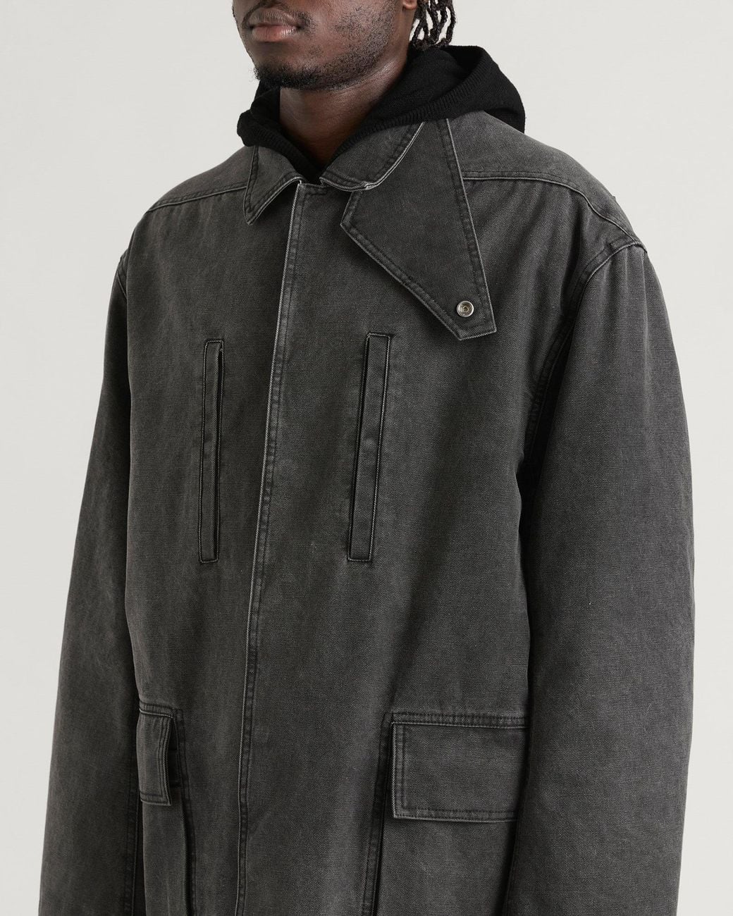 Rick Owens Gray Collared Canvas Mac Jacket for men