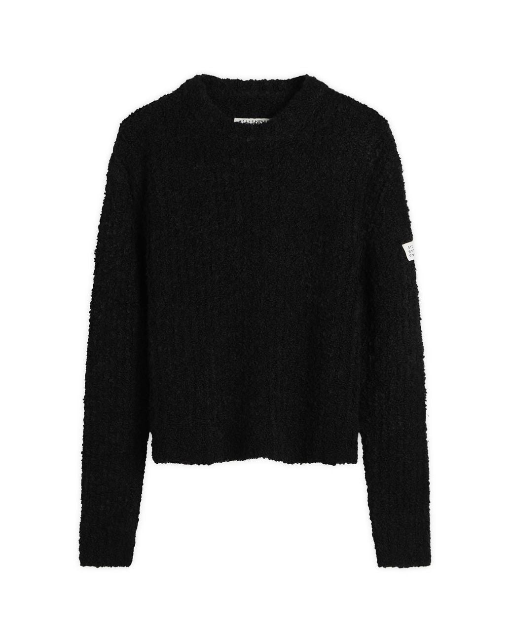Maison Margiela Black Mm6 Textured Rib Knit Jumper