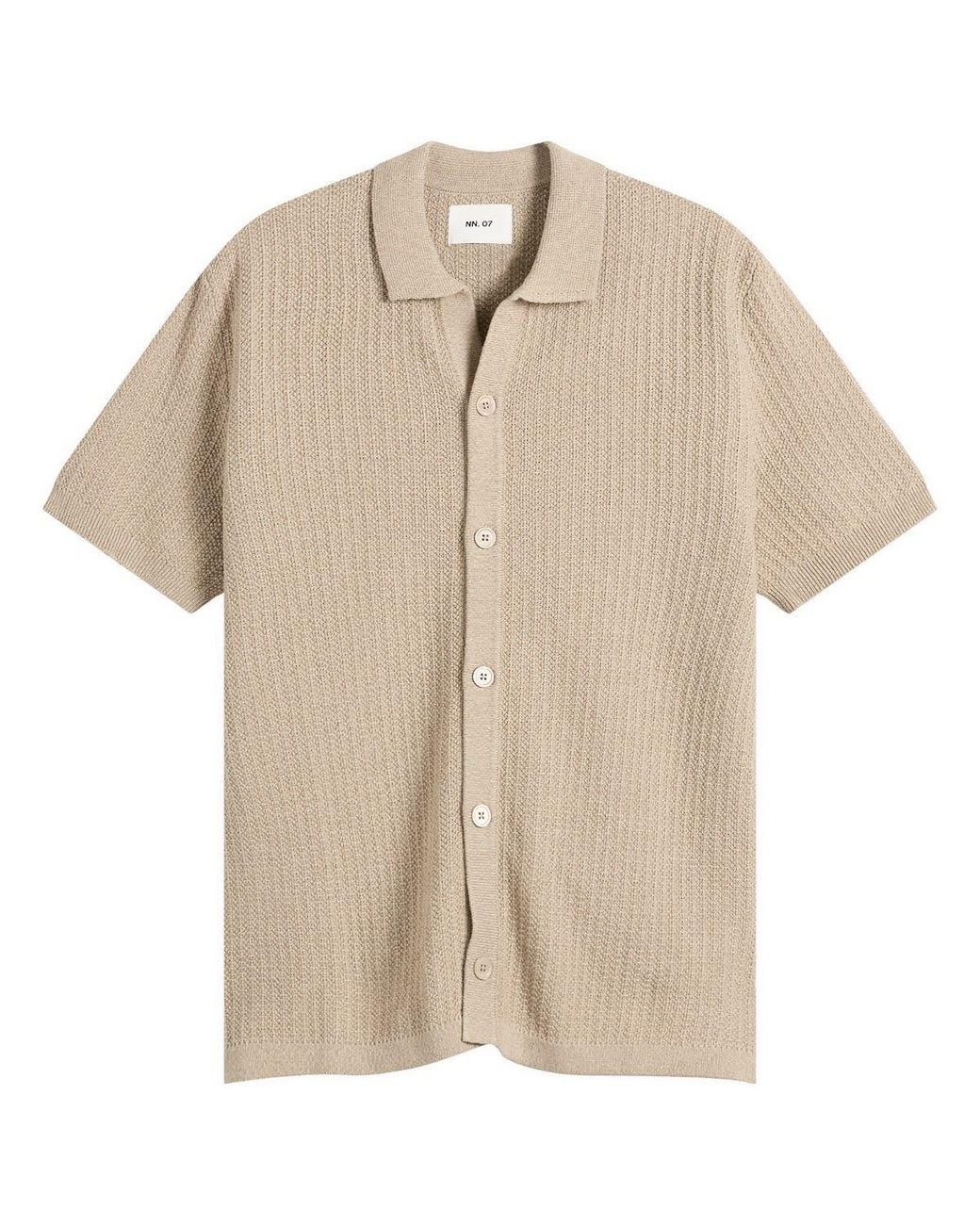 NN07 Natural Ares Knit Vacation Shirt for men
