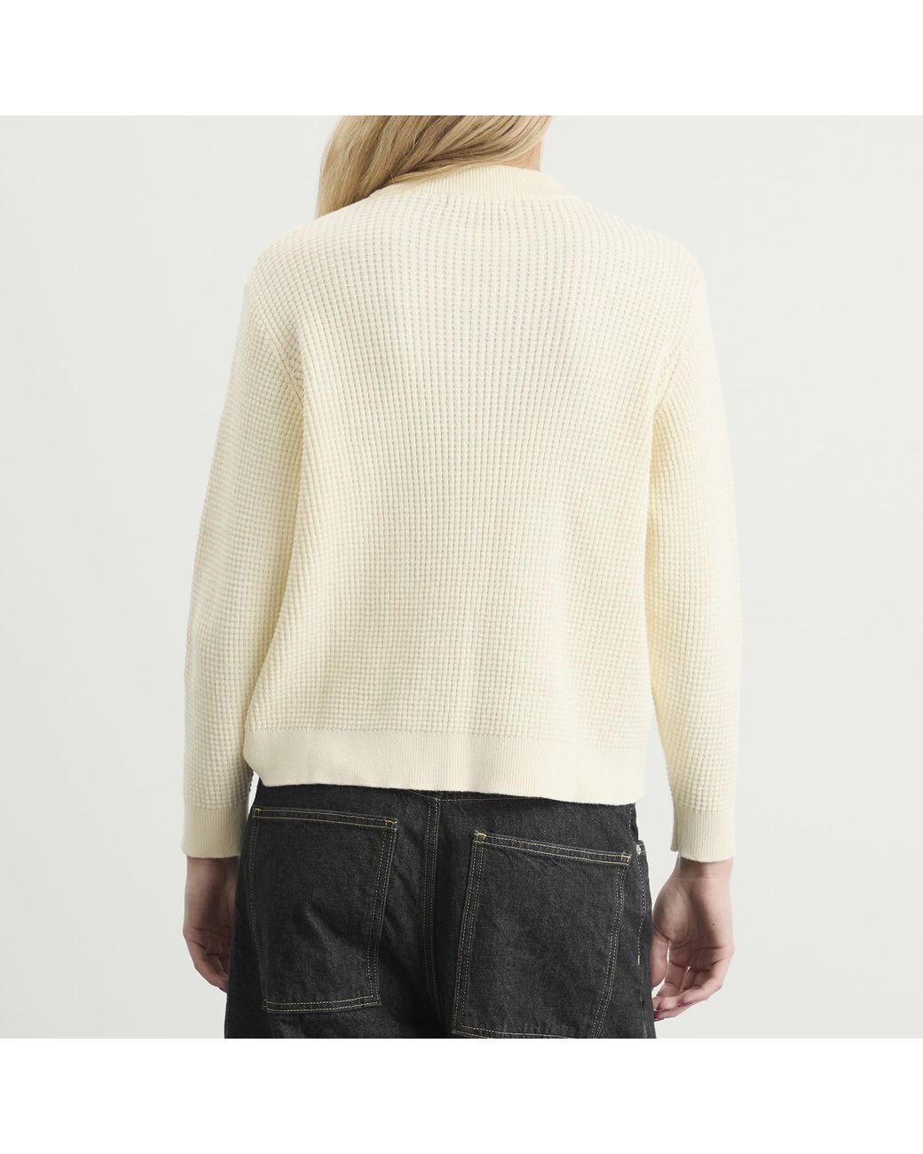 HOMMEGIRLS White Waffle Knit Pullover